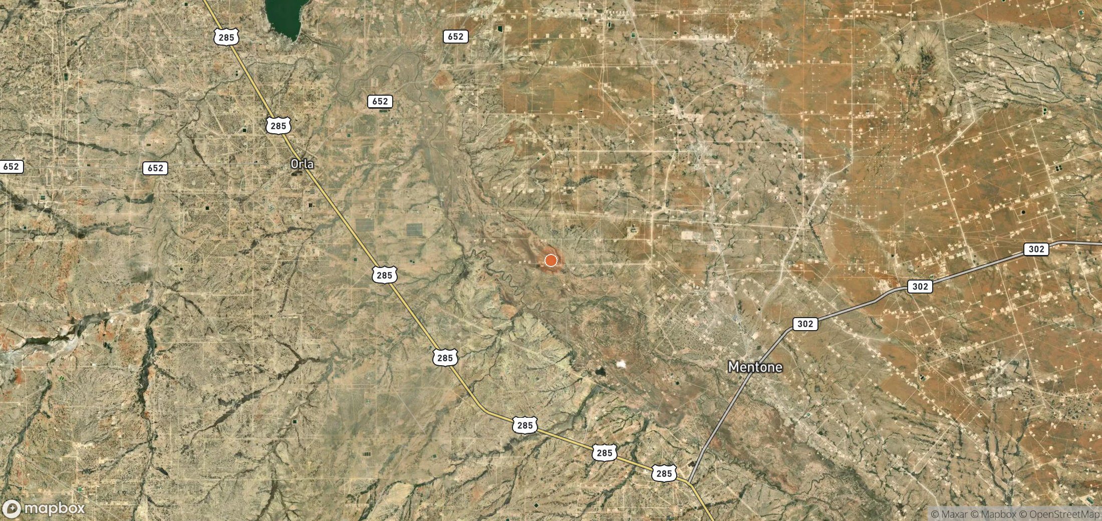 Mapa satelital de plumas de metano en CPX Energy