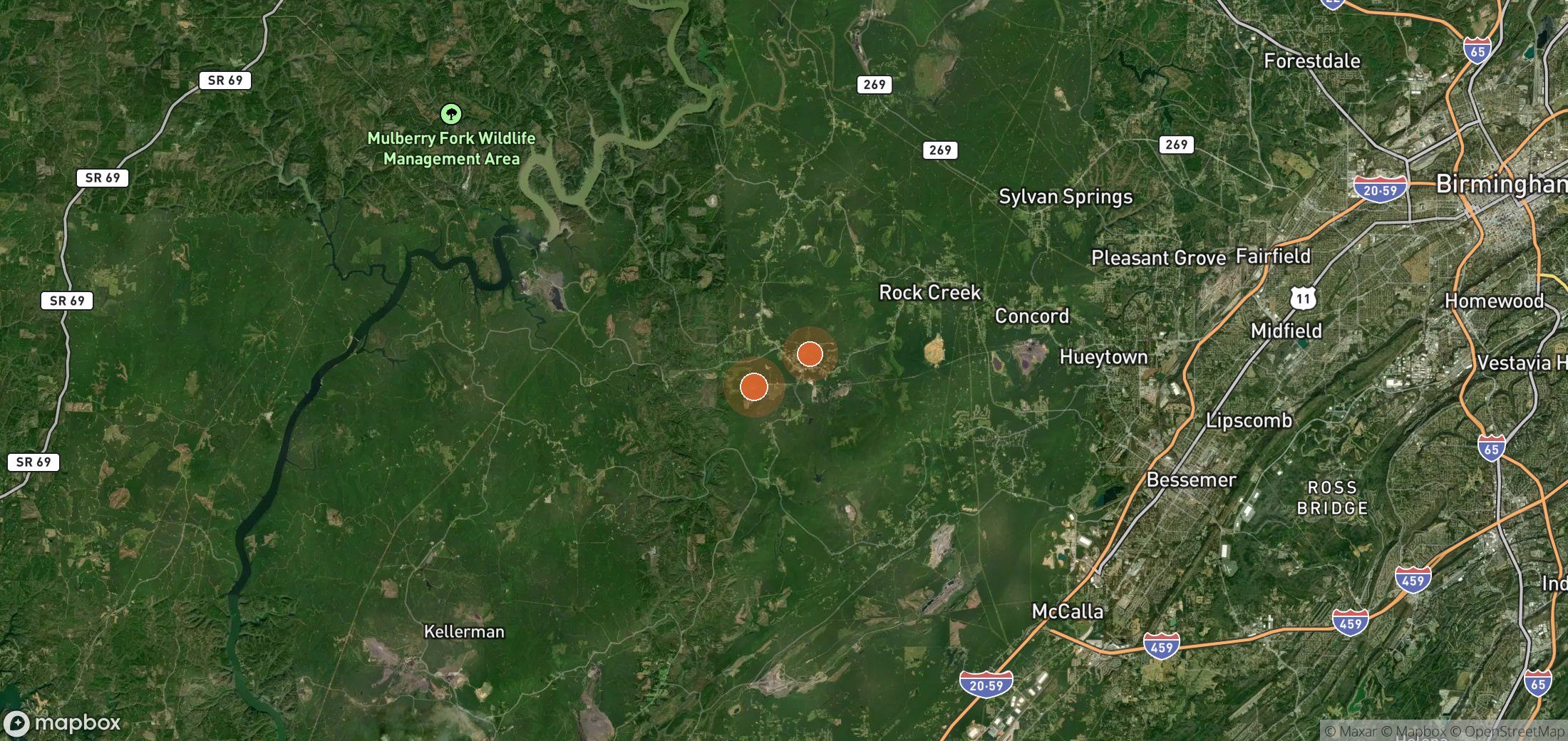 Satellite map of methane plume locations in HATFIELD METALLURGICAL INTERMEDIATE HOLDINGS LLC
