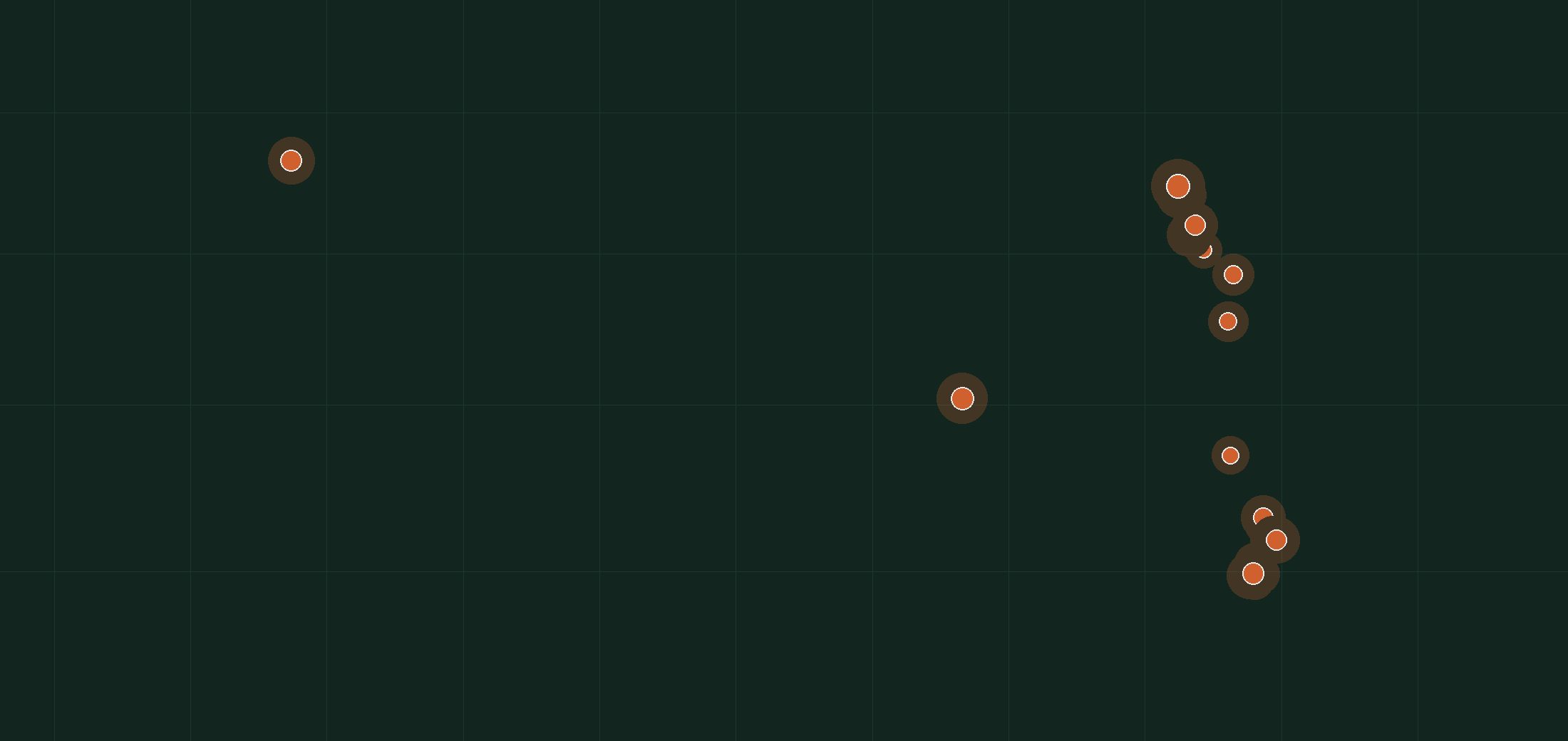 Mapa satelital de plumas de metano en Australia