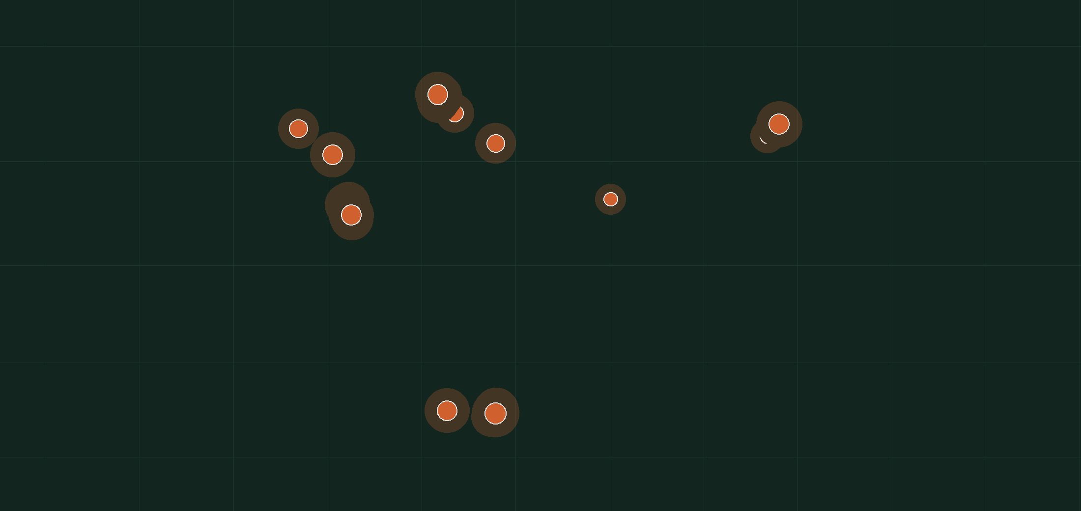 Satellite map of methane plume locations in India