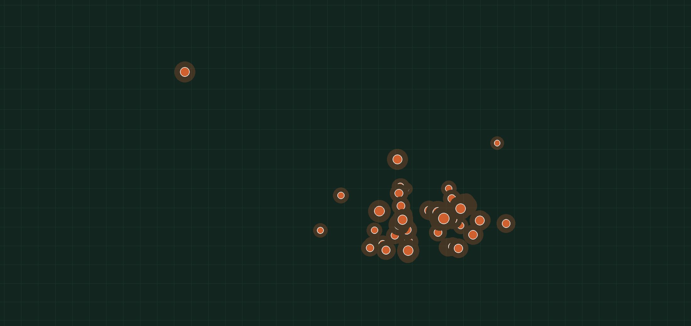 Satellite map of methane plume locations in Libya