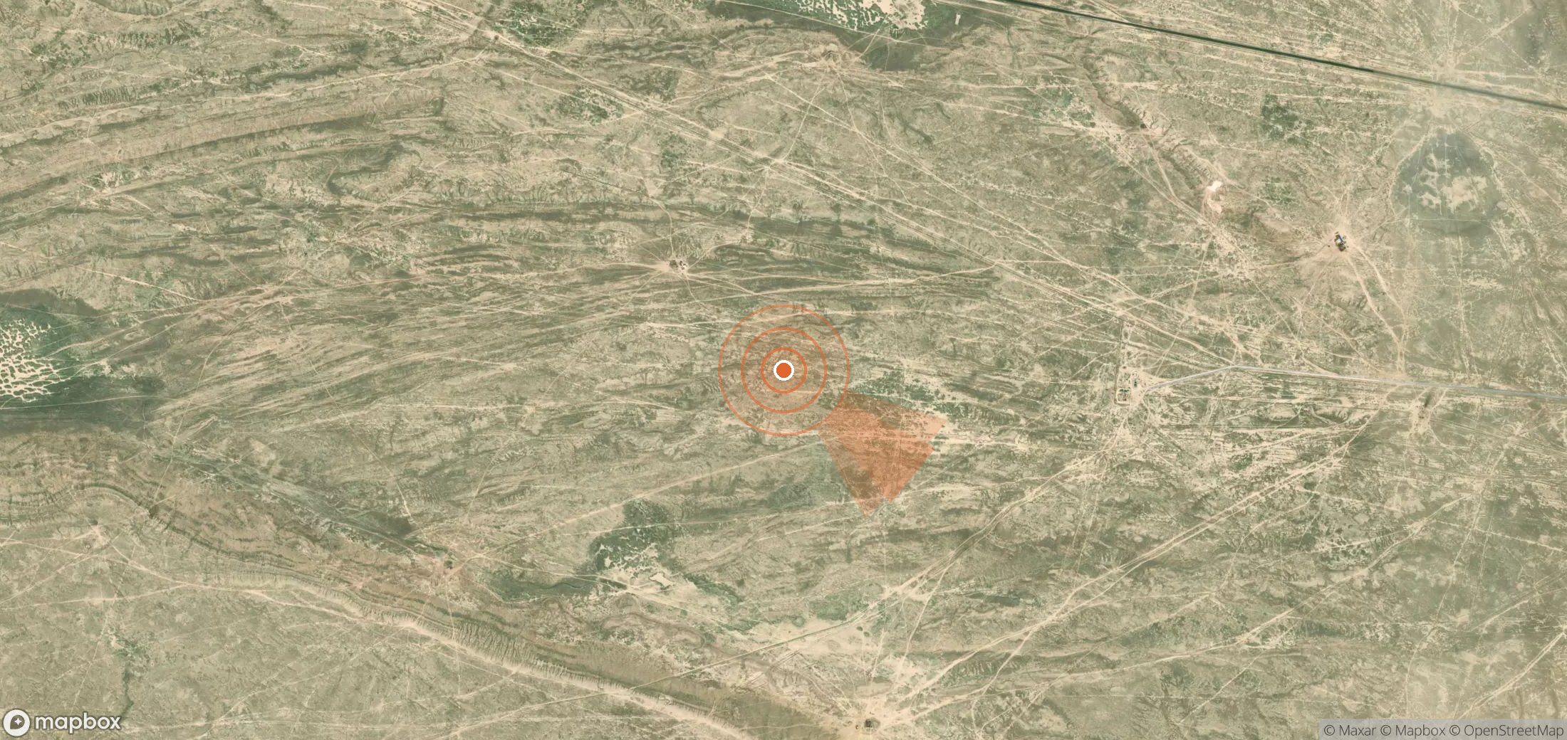 Satellite map of methane plume locations in Kazakhstan