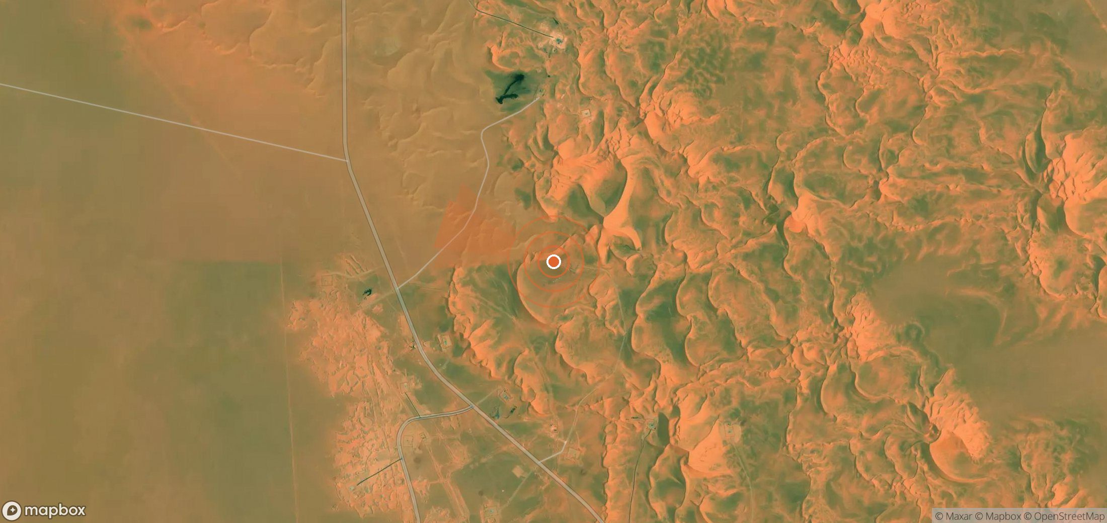 Mapa satelital de plumas de metano en Argelia