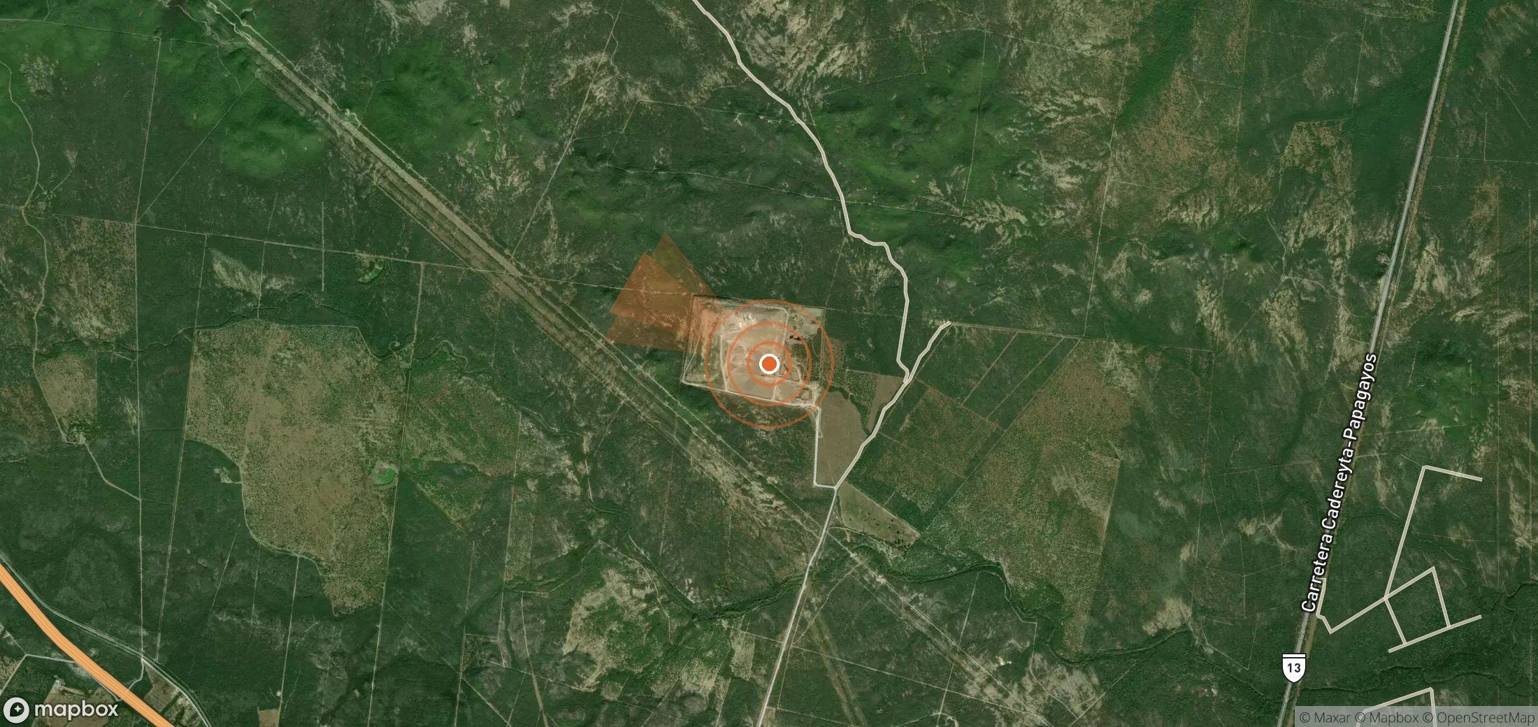 Satellite map of methane plume locations in Mexico
