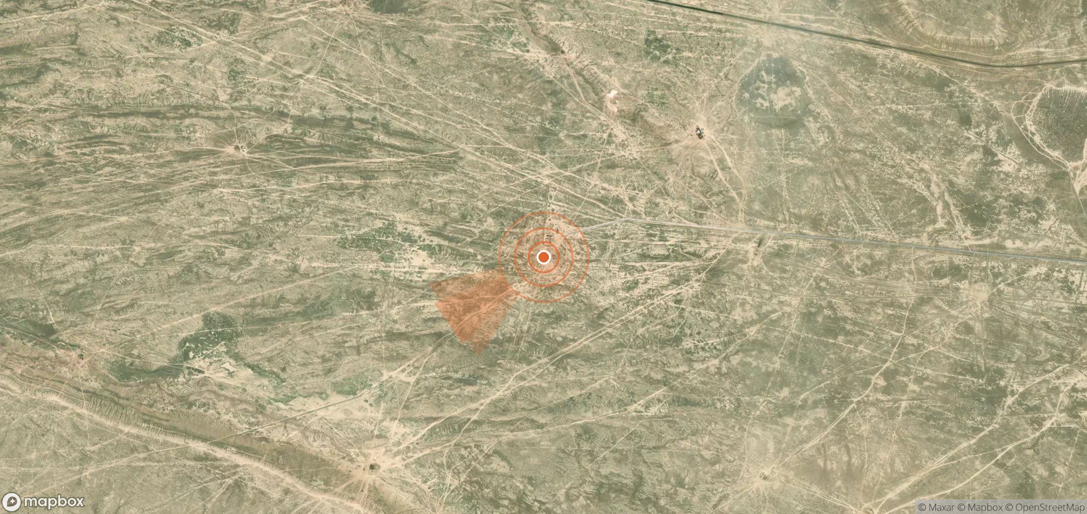 Mapa satelital de plumas de metano en Kazajistán