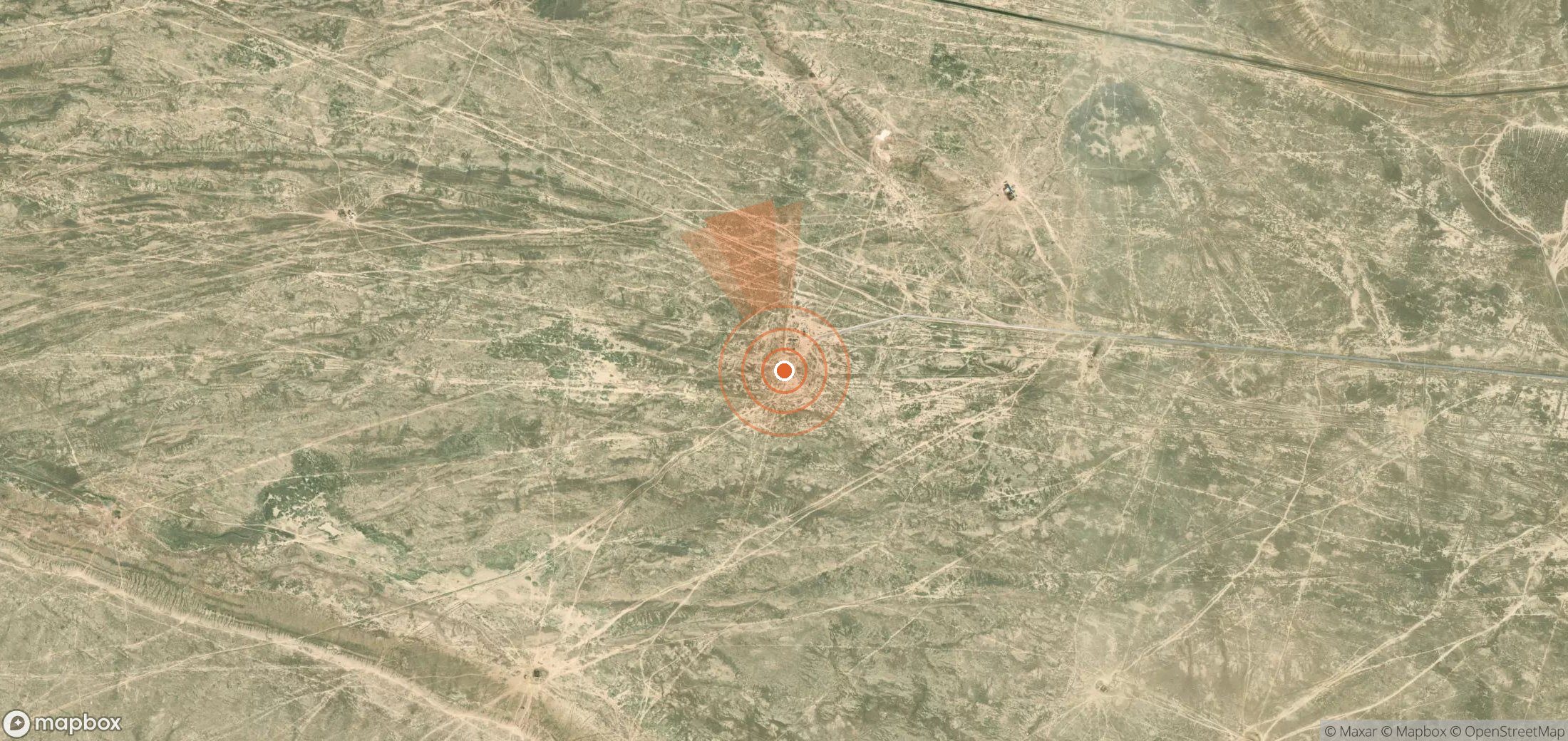 Mapa satelital de plumas de metano en Kazajistán