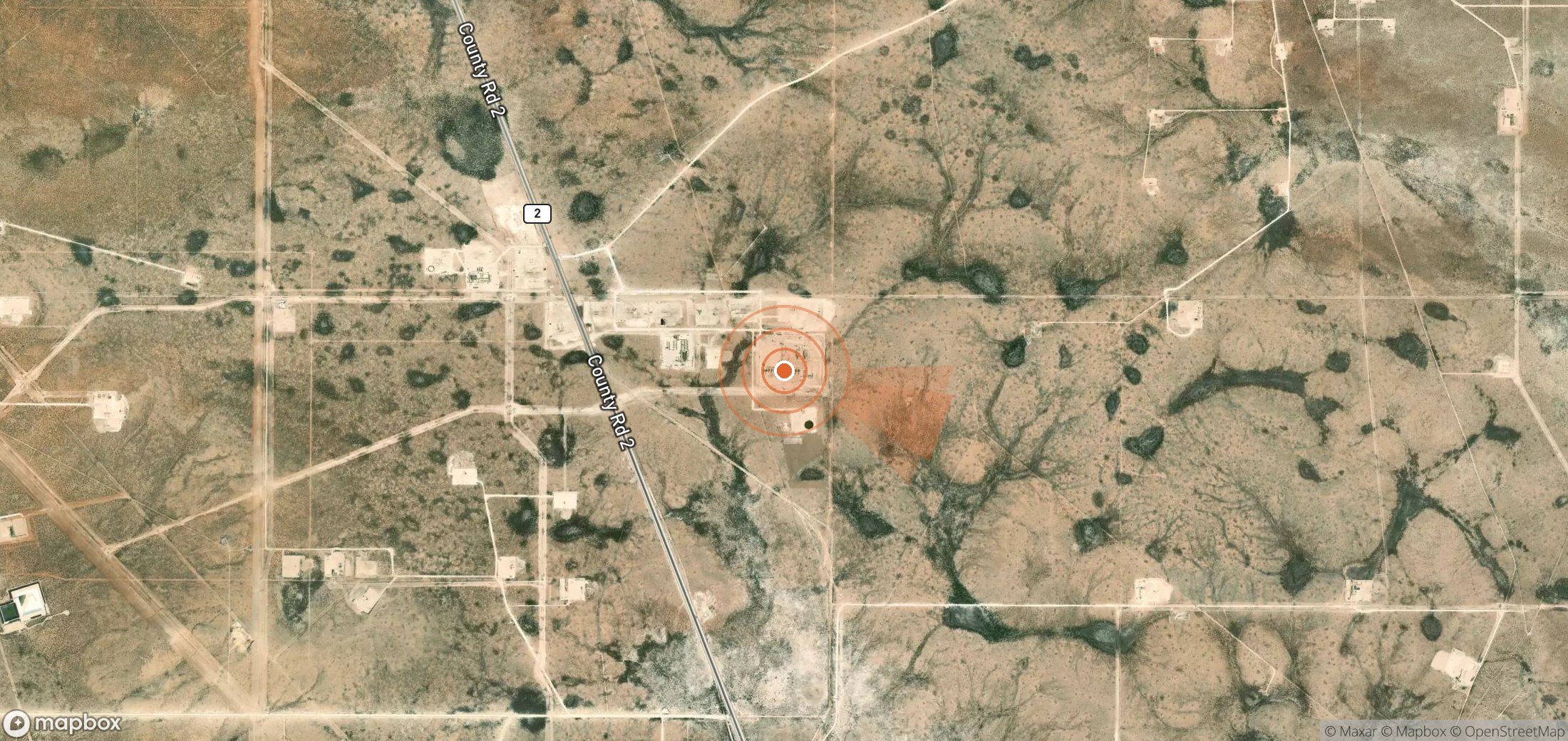Mapa satelital de plumas de metano en Estados Unidos