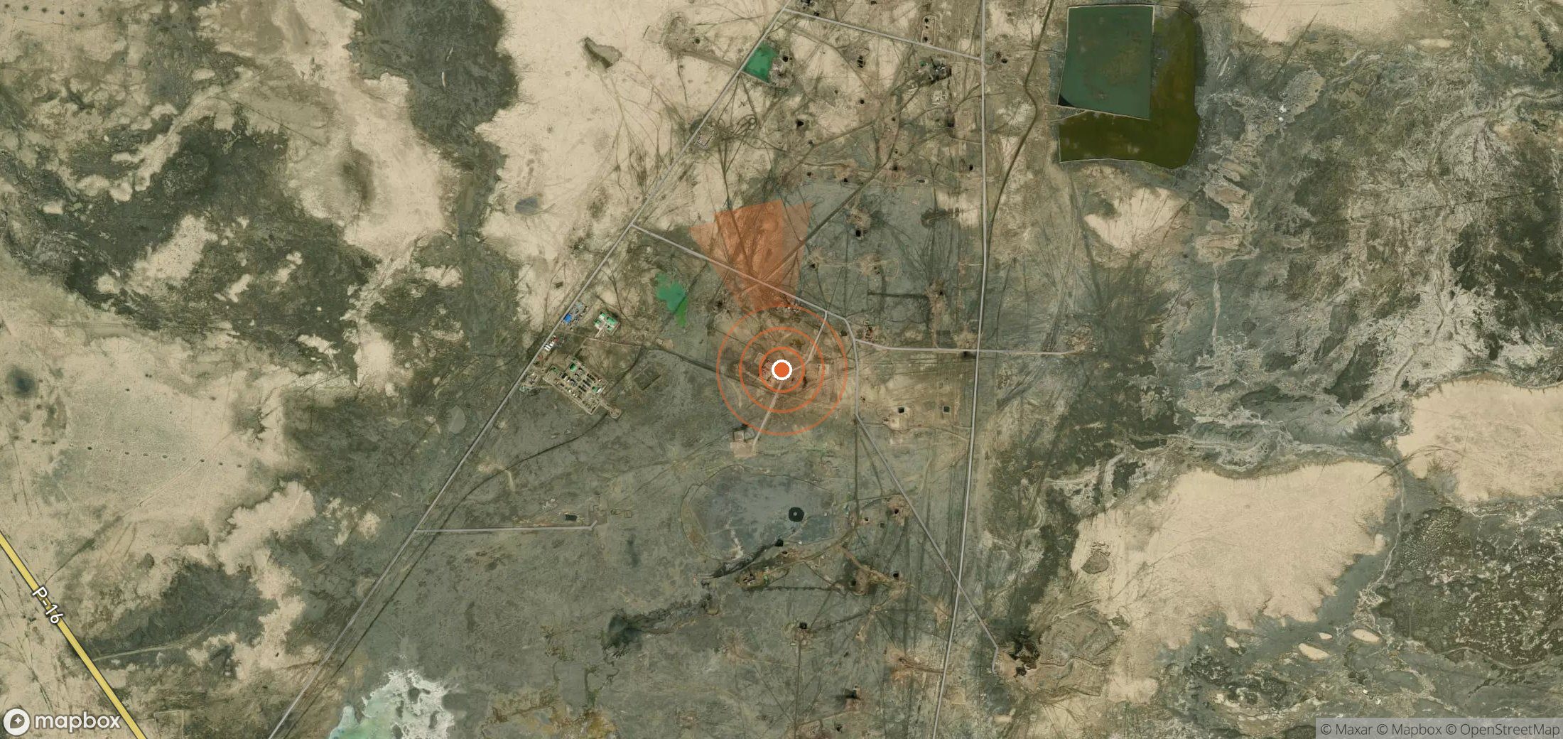 Satellite map of methane plume locations in Turkmenistan