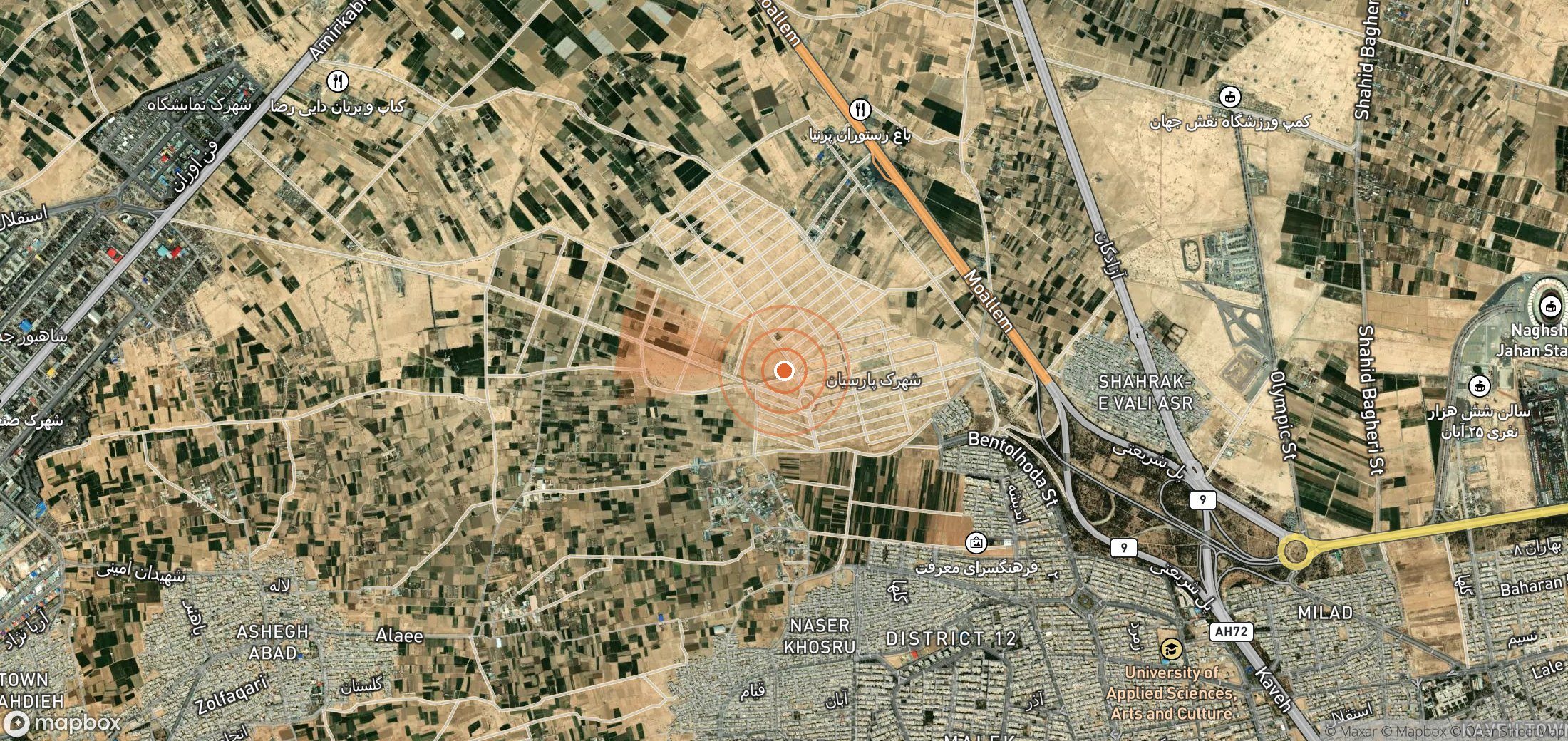 Satellite map of methane plume locations in Iran