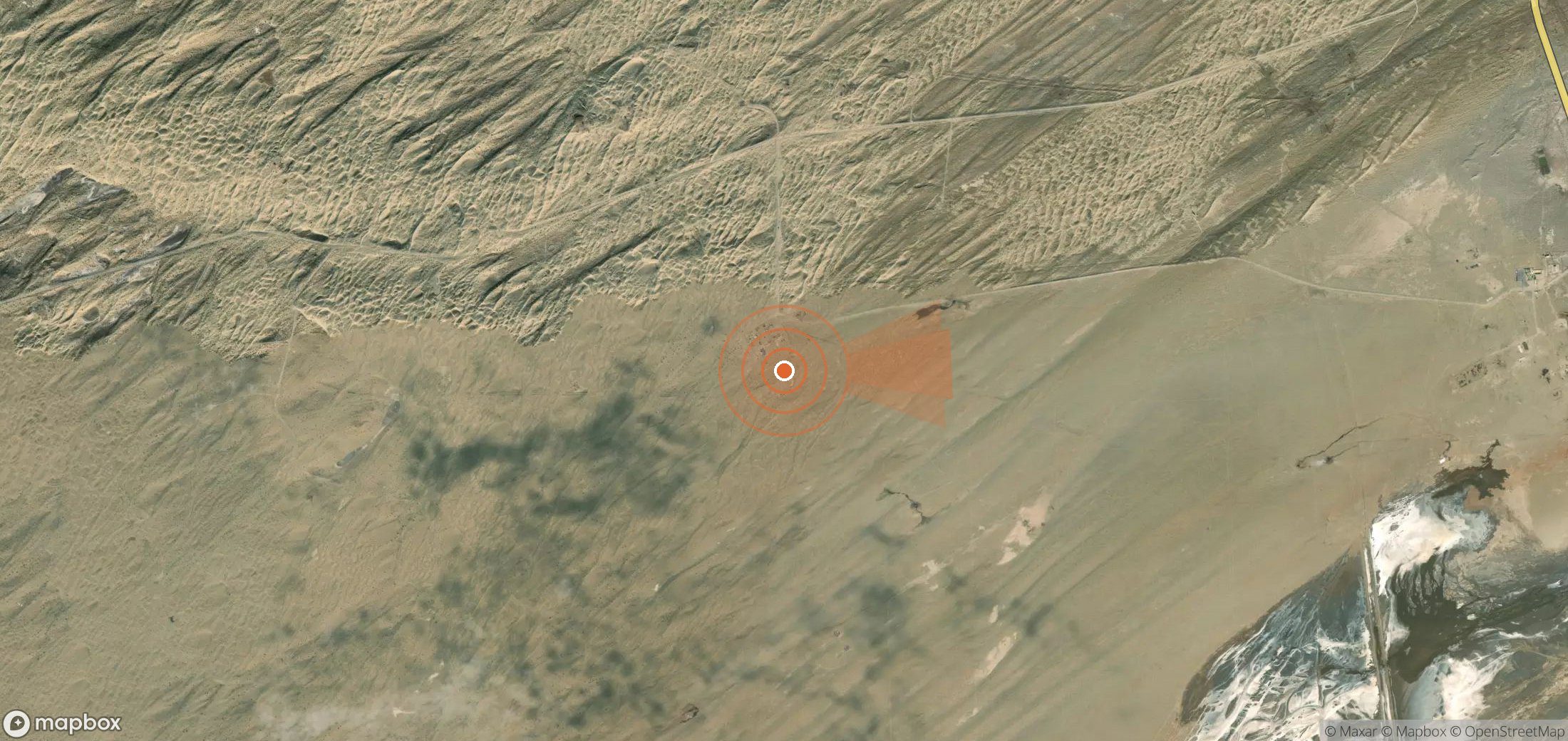 Mapa satelital de plumas de metano en Turkmenistán