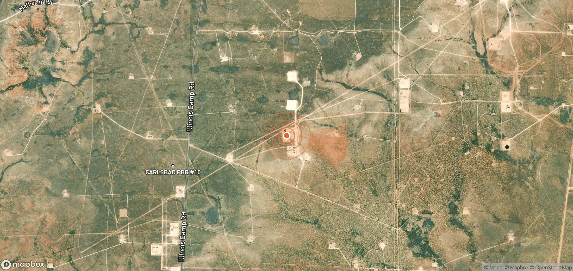Mapa satelital de plumas de metano en Estados Unidos