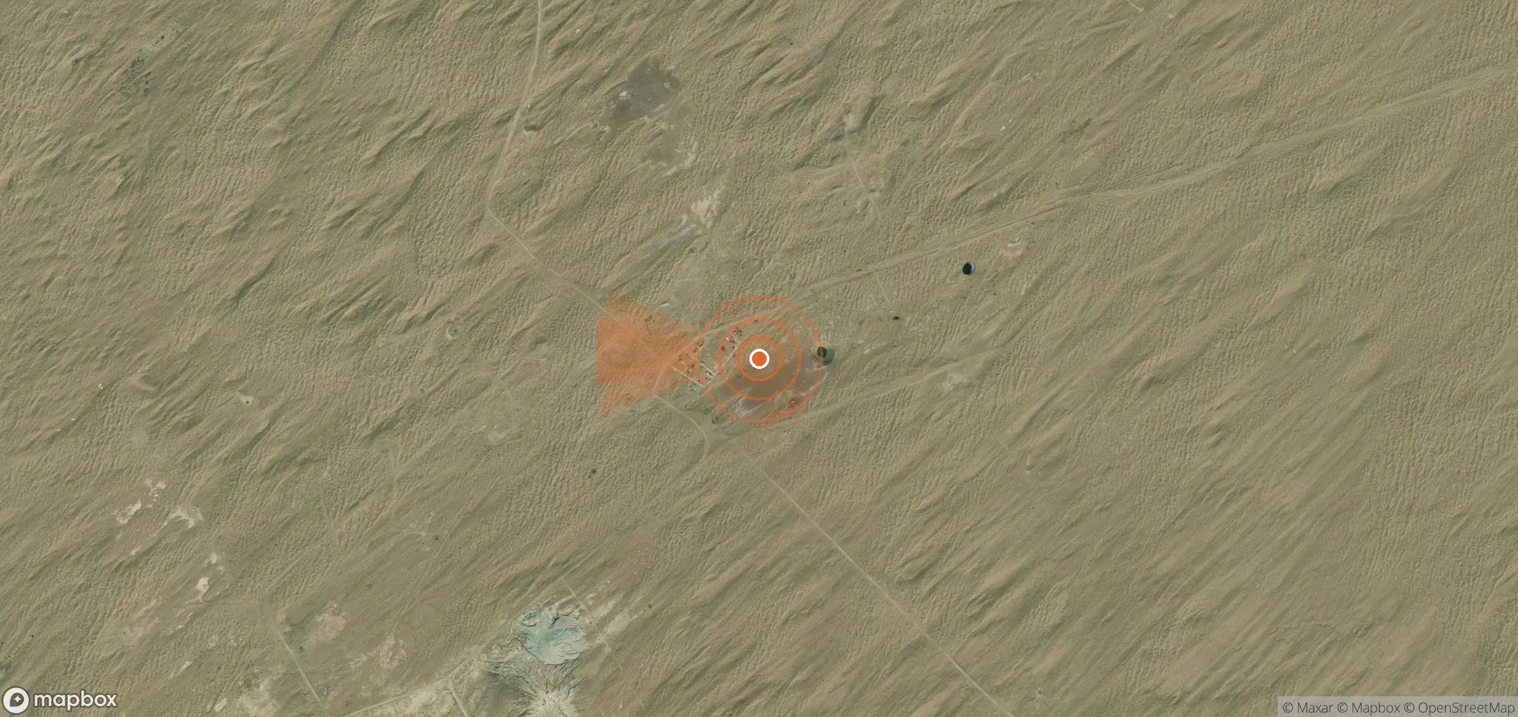 Mapa satelital de plumas de metano en Turkmenistán