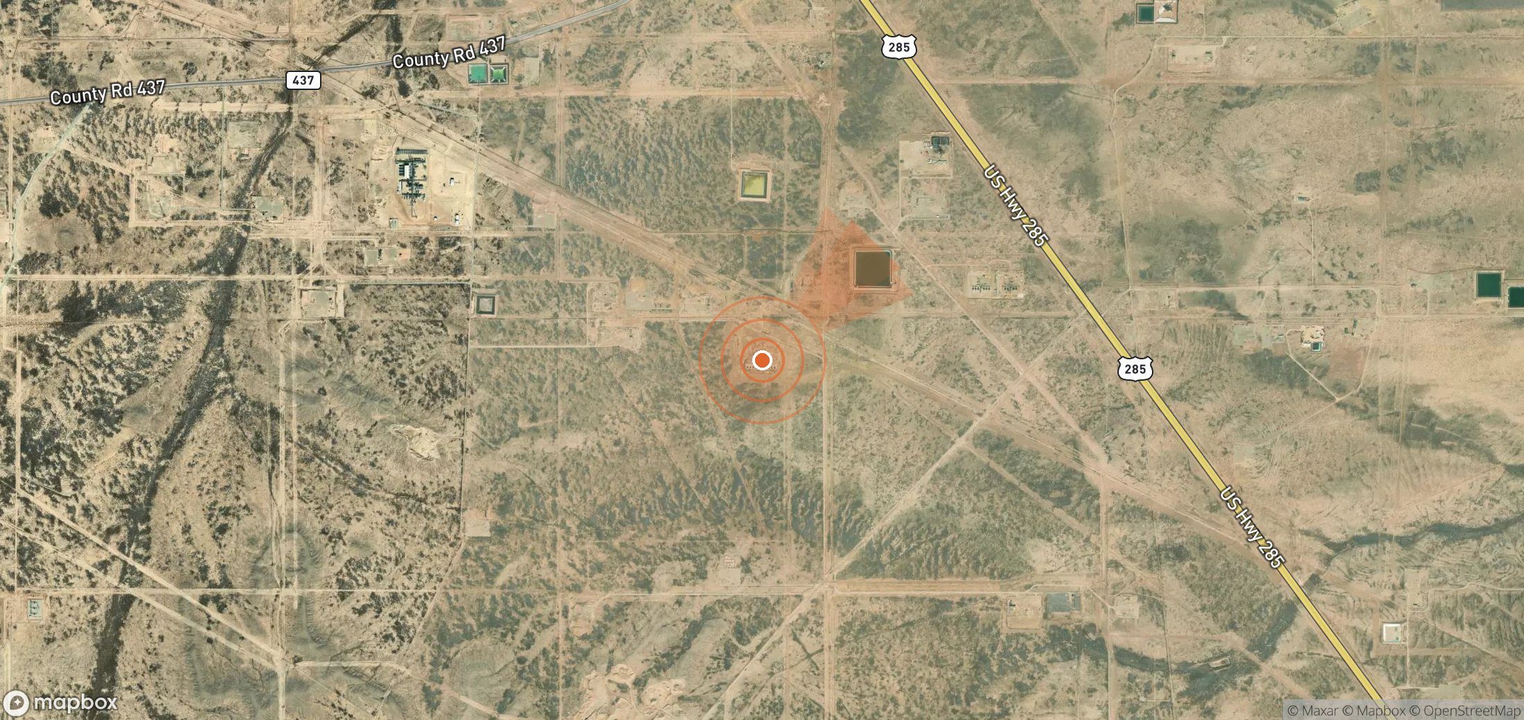 Mapa satelital de plumas de metano en Estados Unidos