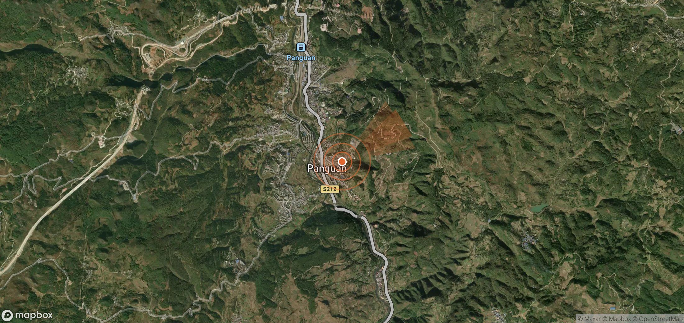 Mapa satelital de plumas de metano en China