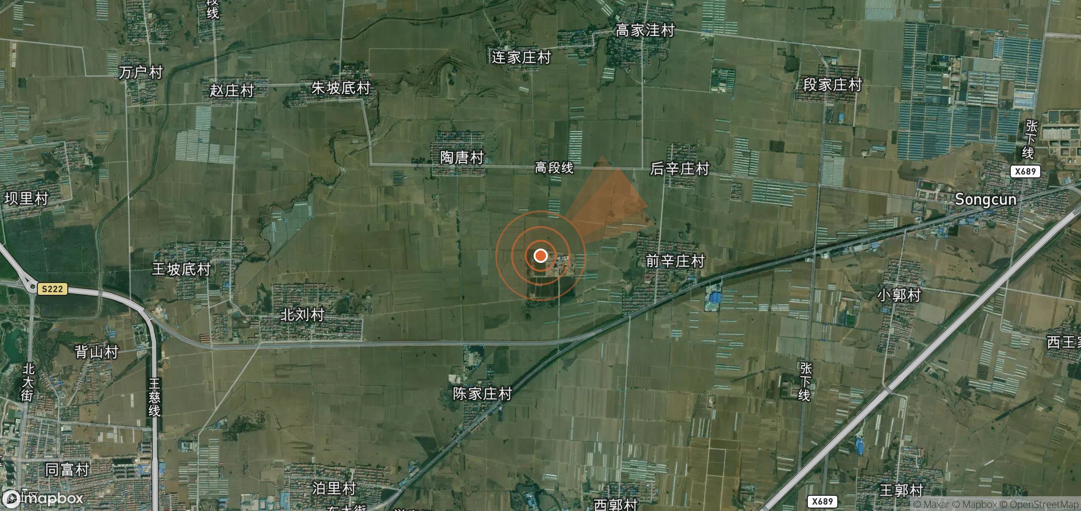 Satellite map of methane plume locations in China