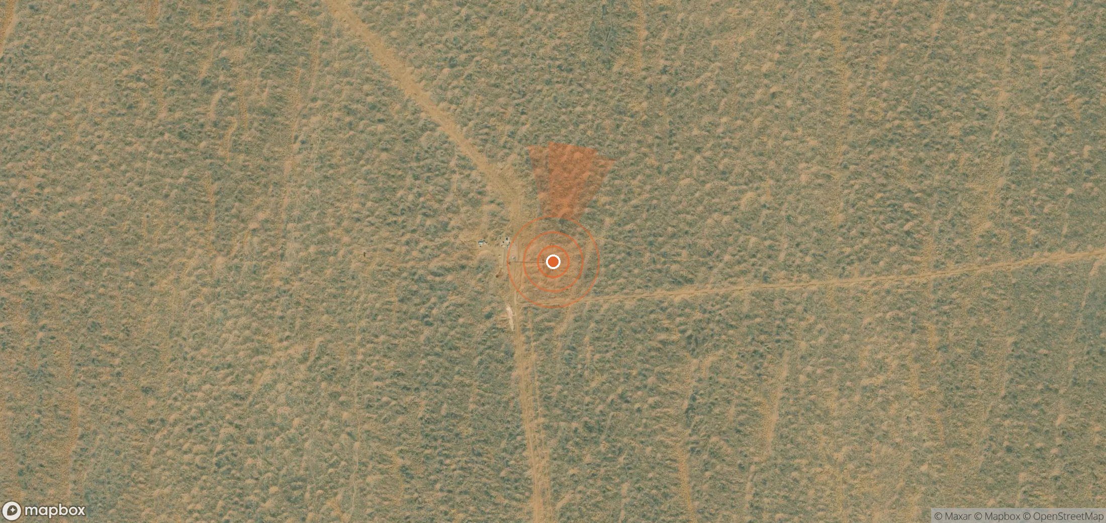 Satellite map of methane plume locations in Turkmenistan