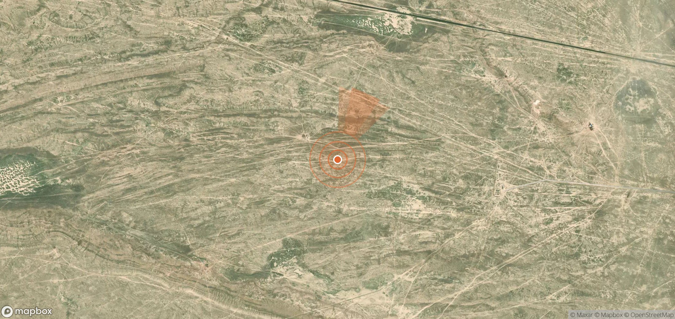 Mapa satelital de plumas de metano en Kazajistán