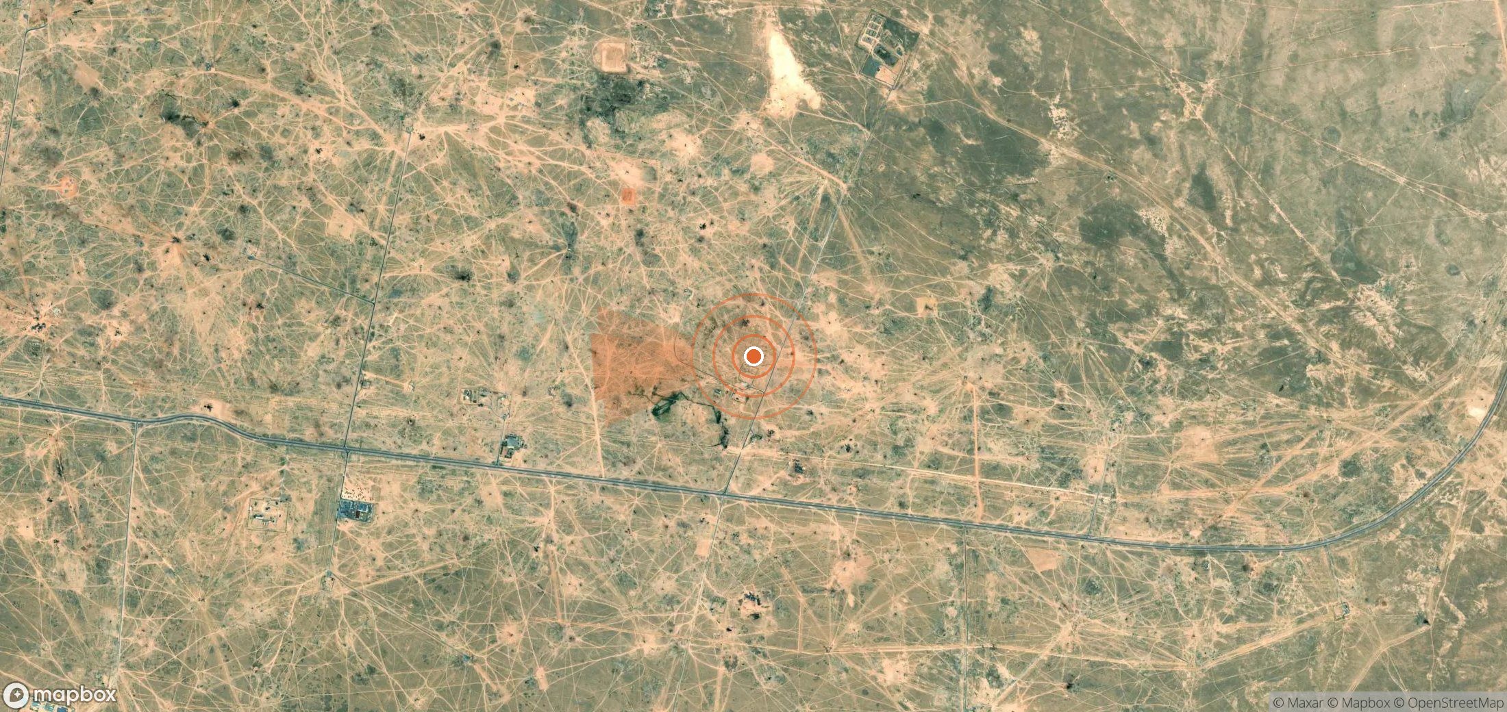 Mapa satelital de plumas de metano en Kazajistán