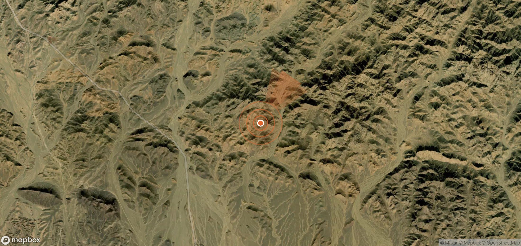 Mapa satelital de plumas de metano en Mongolia