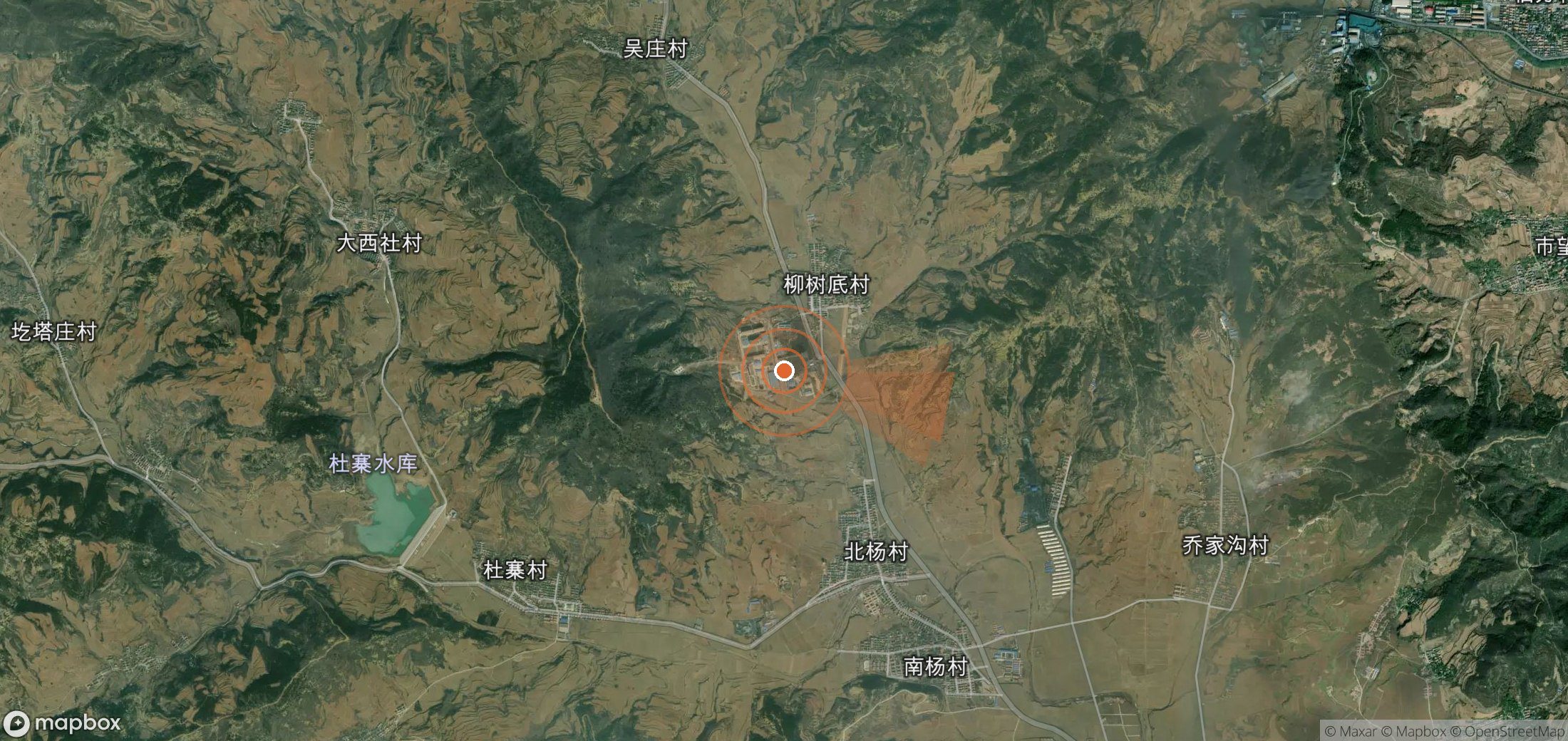 Satellite map of methane plume locations in China