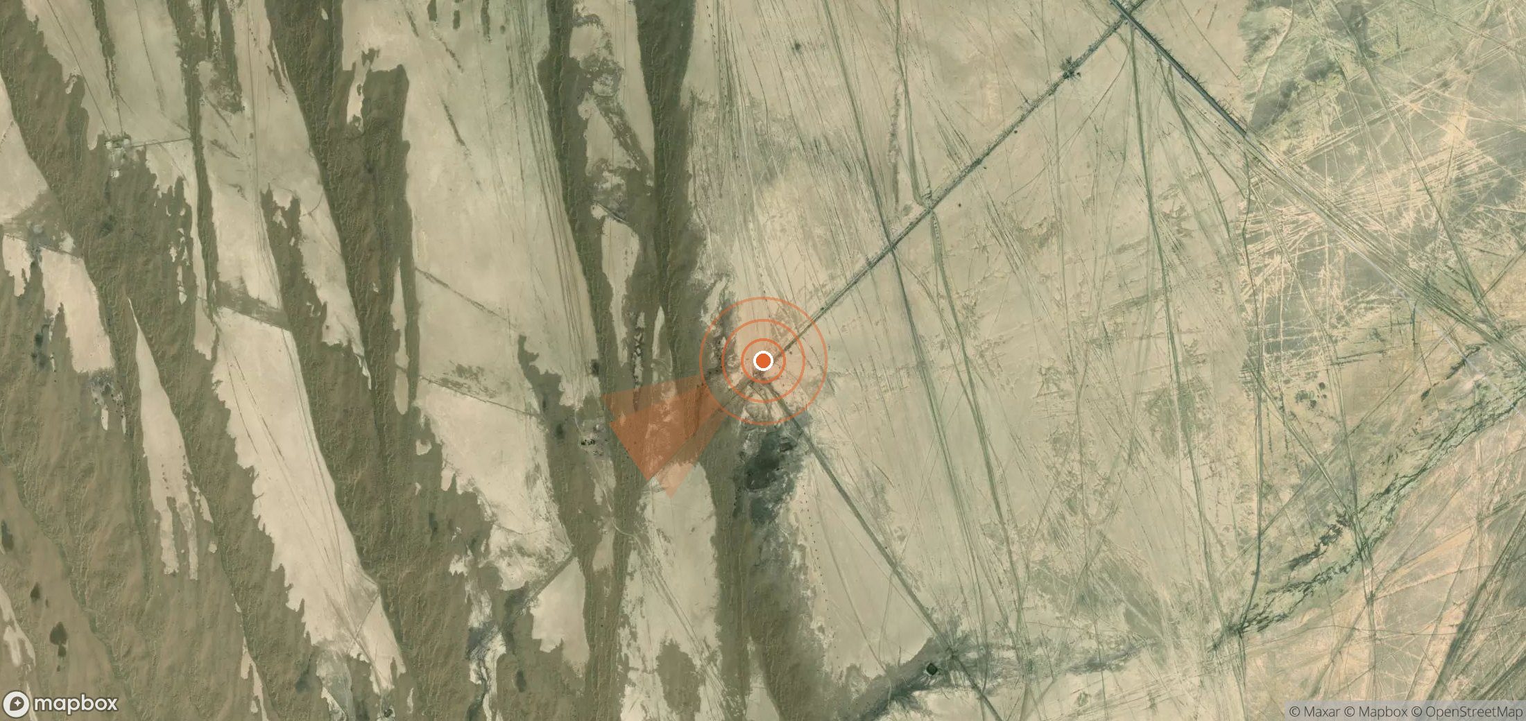 Mapa satelital de plumas de metano en Turkmenistán