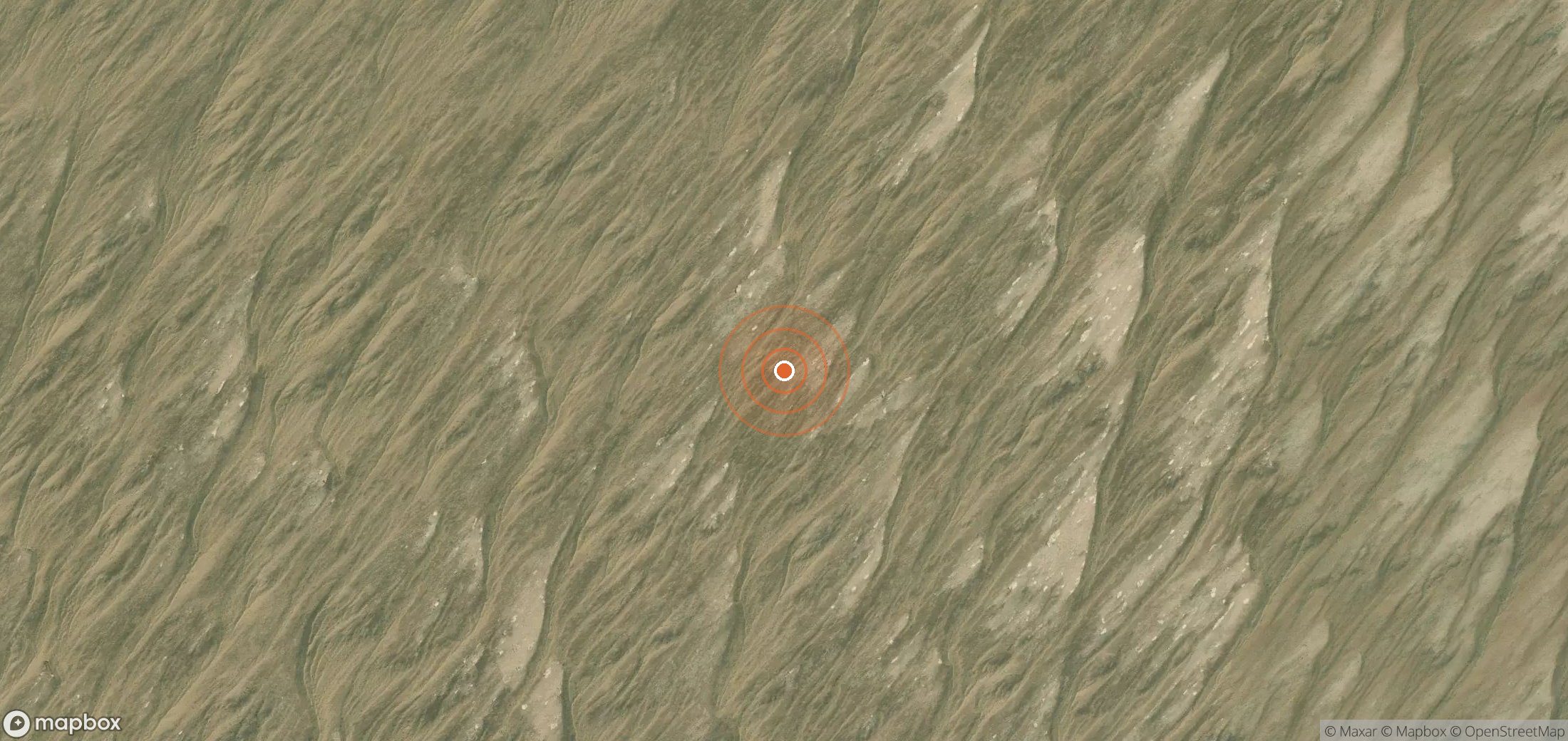 Satellite map of methane plume locations in Turkmenistan