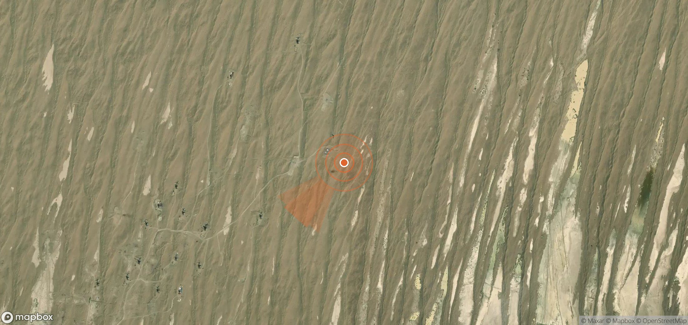Mapa satelital de plumas de metano en Turkmenistán