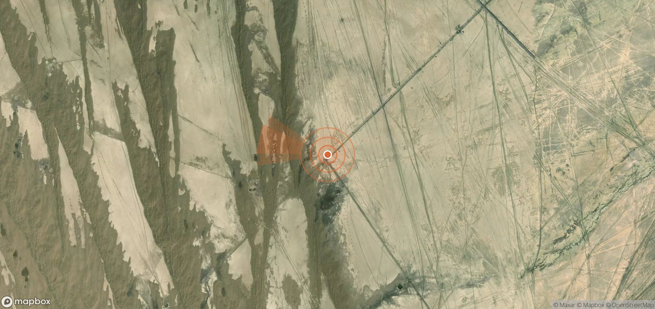 Mapa satelital de plumas de metano en Turkmenistán