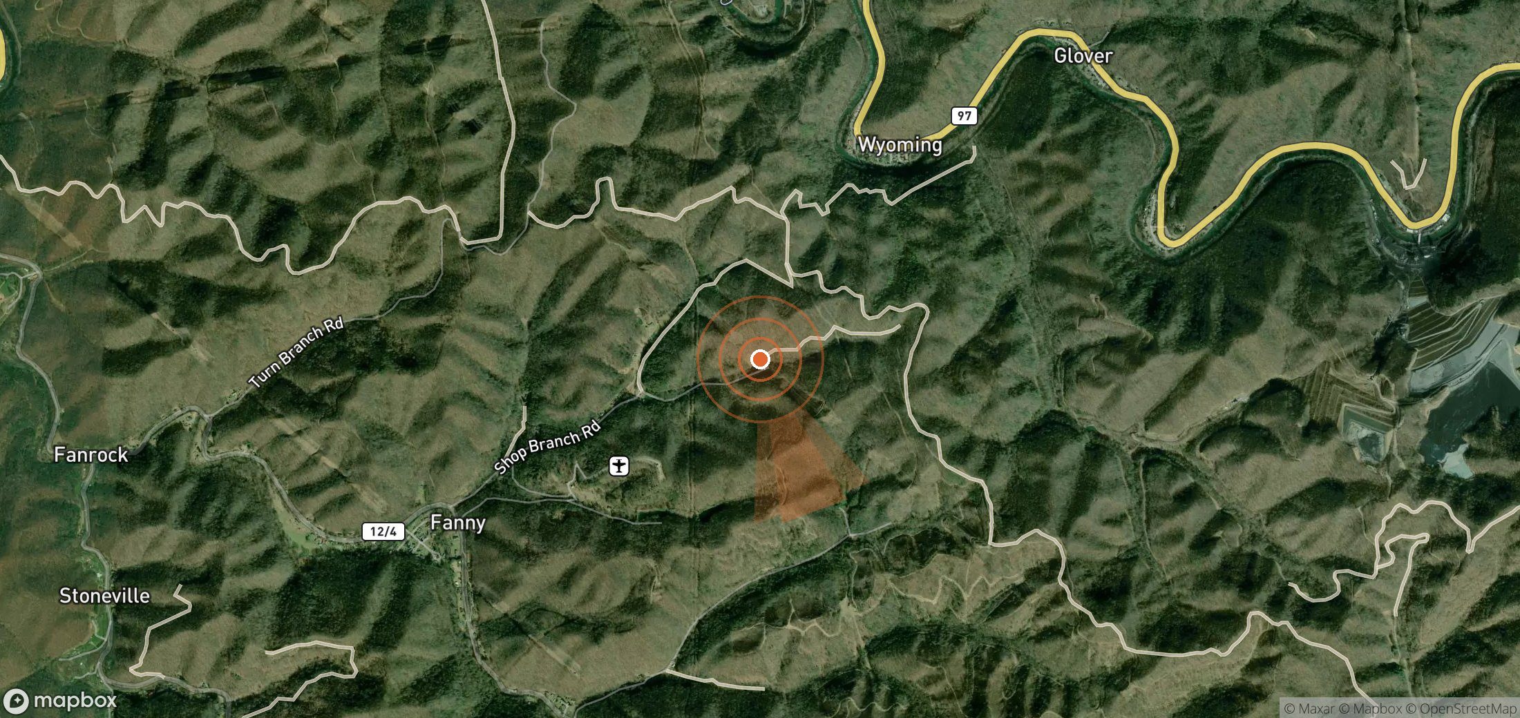 Satellite map of methane plume locations in United States