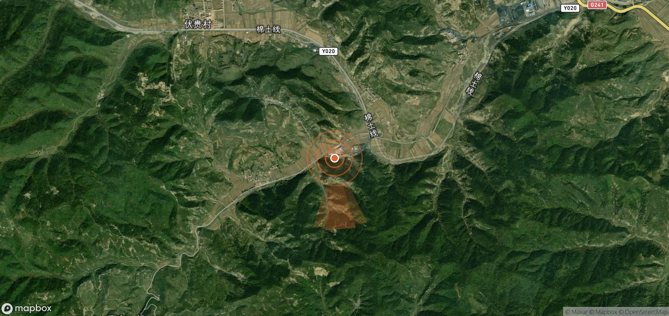 Satellite map of methane plume locations in China