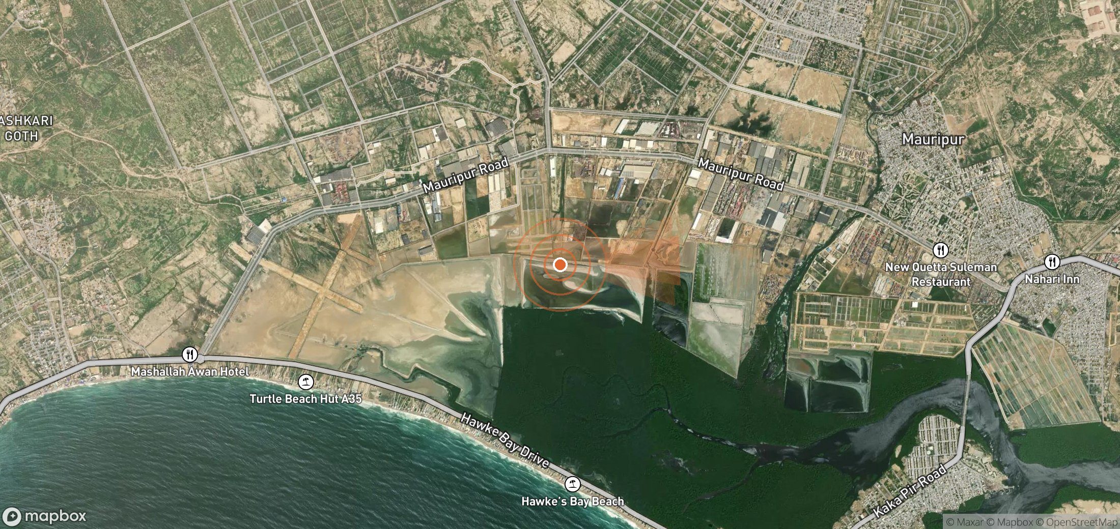 Satellite map of methane plume locations in Pakistan