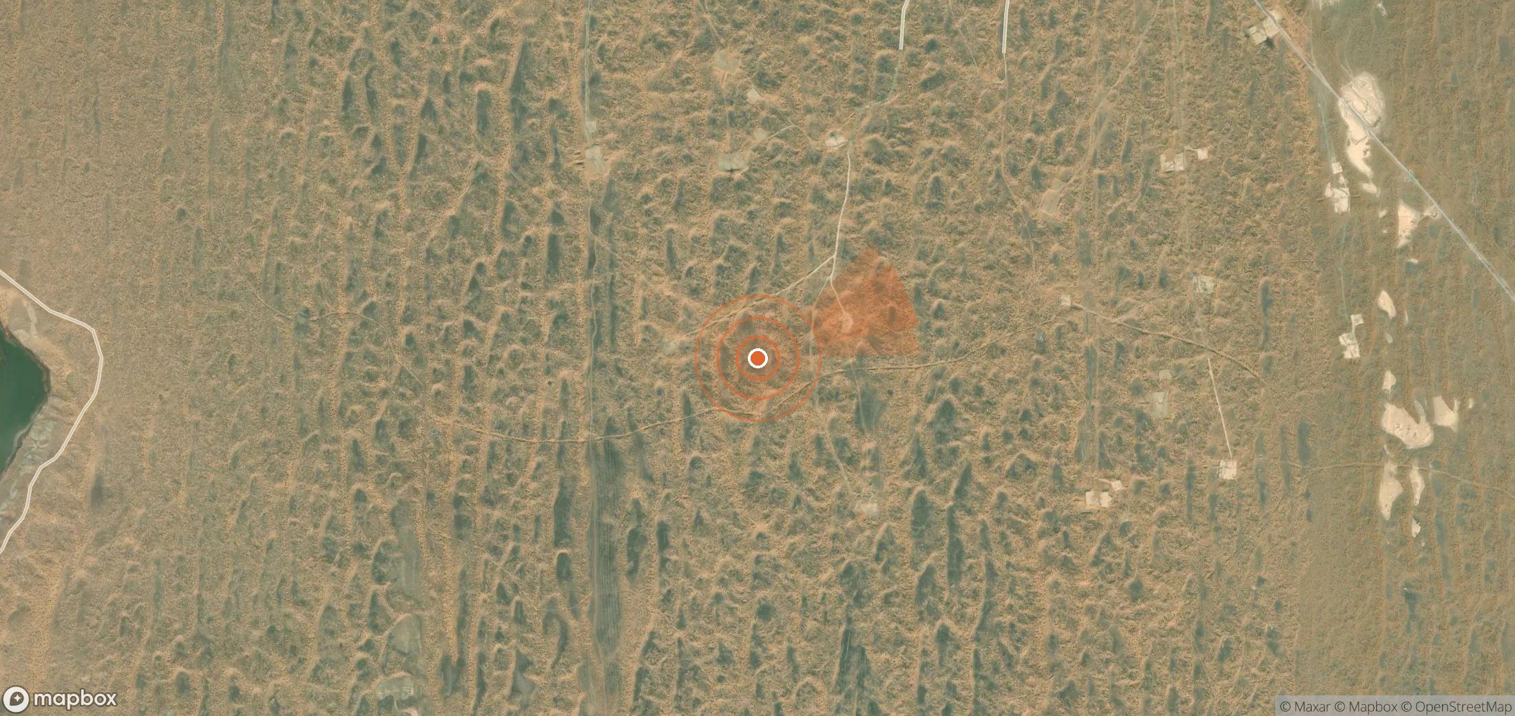 Mapa satelital de plumas de metano en Uzbekistán