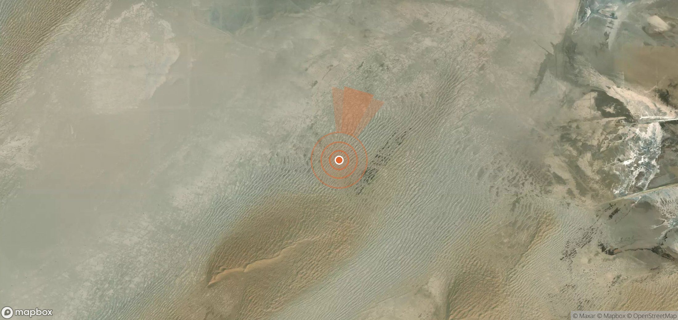 Satellite map of methane plume locations in Turkmenistan