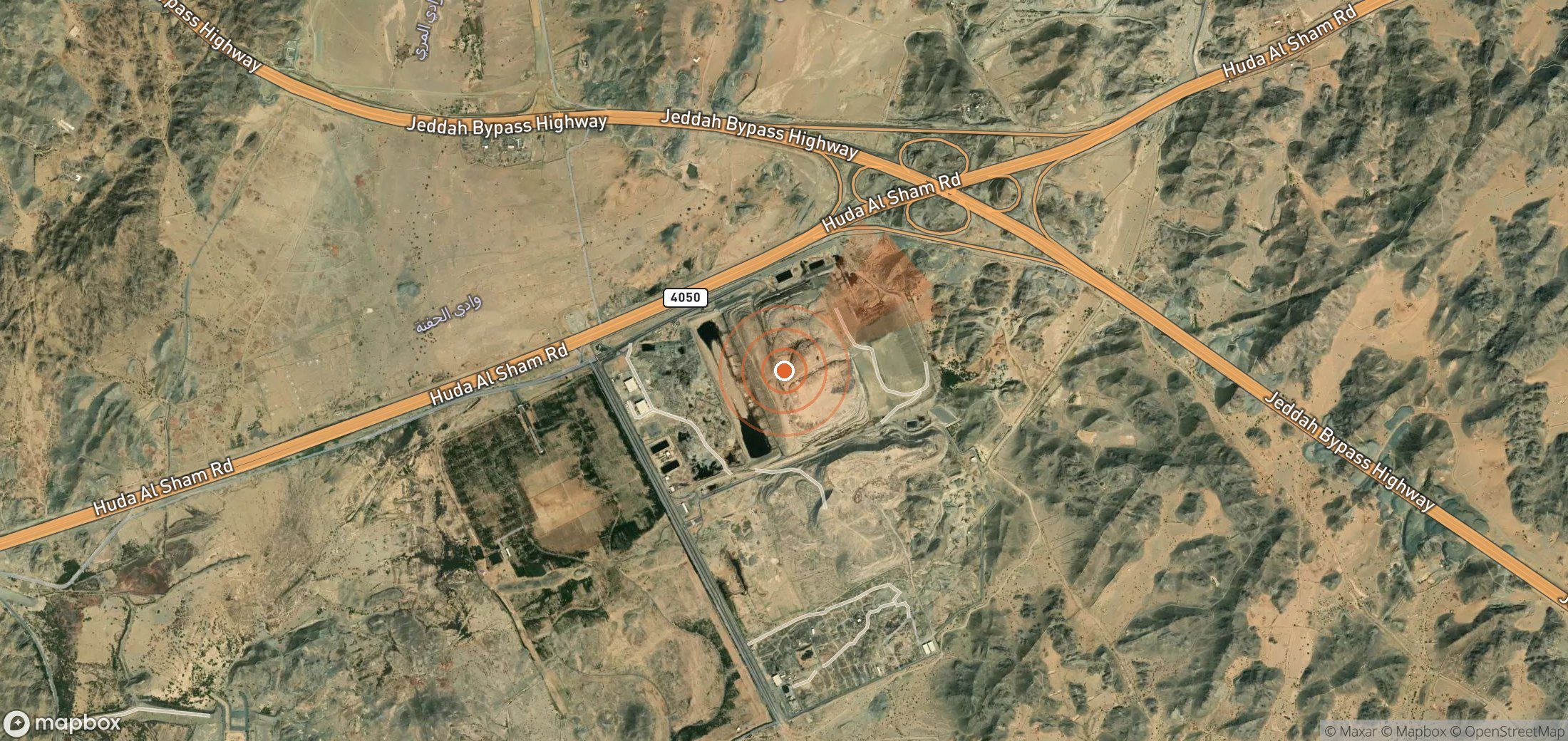 Mapa satelital de plumas de metano en Arabia Saudí