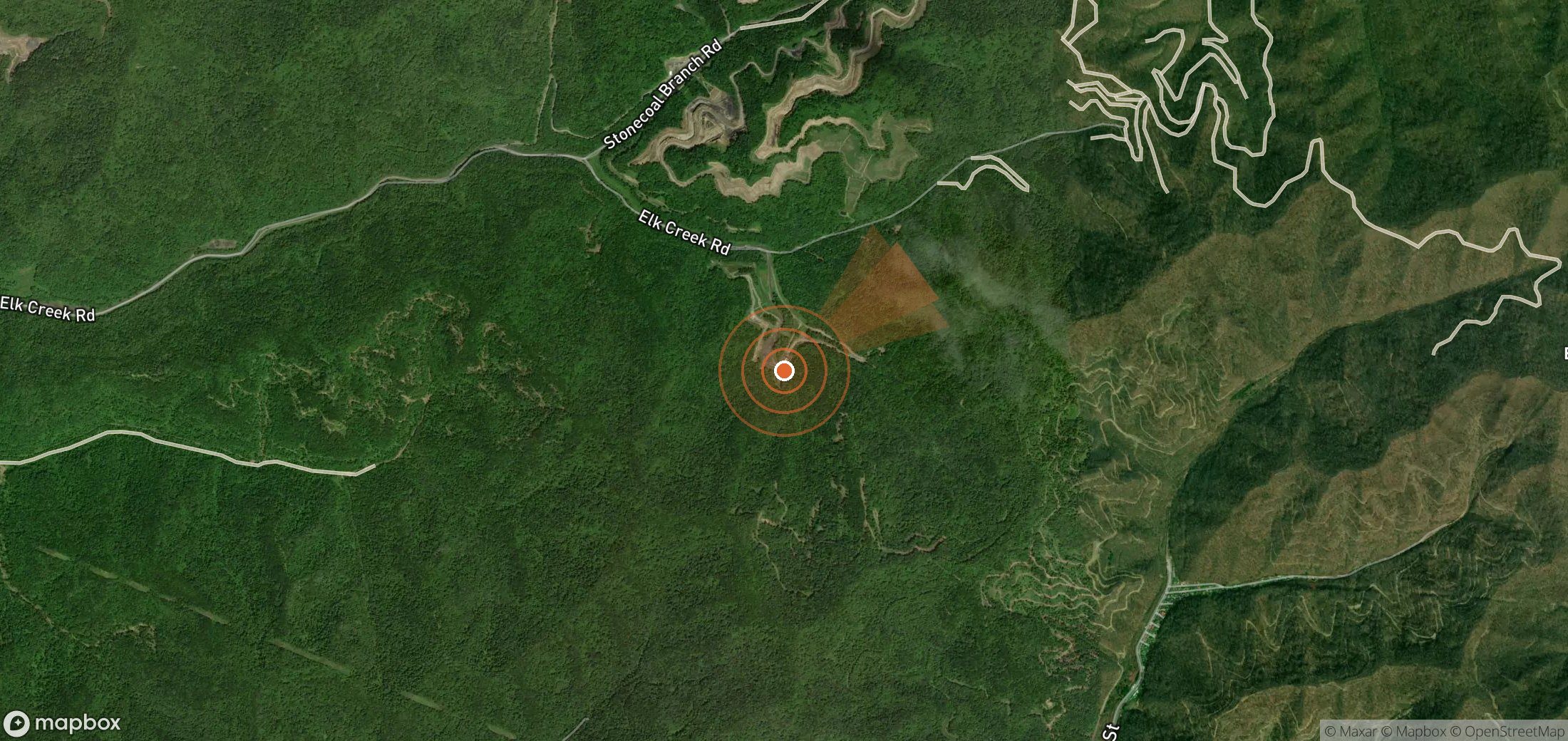 Satellite map of methane plume locations in United States
