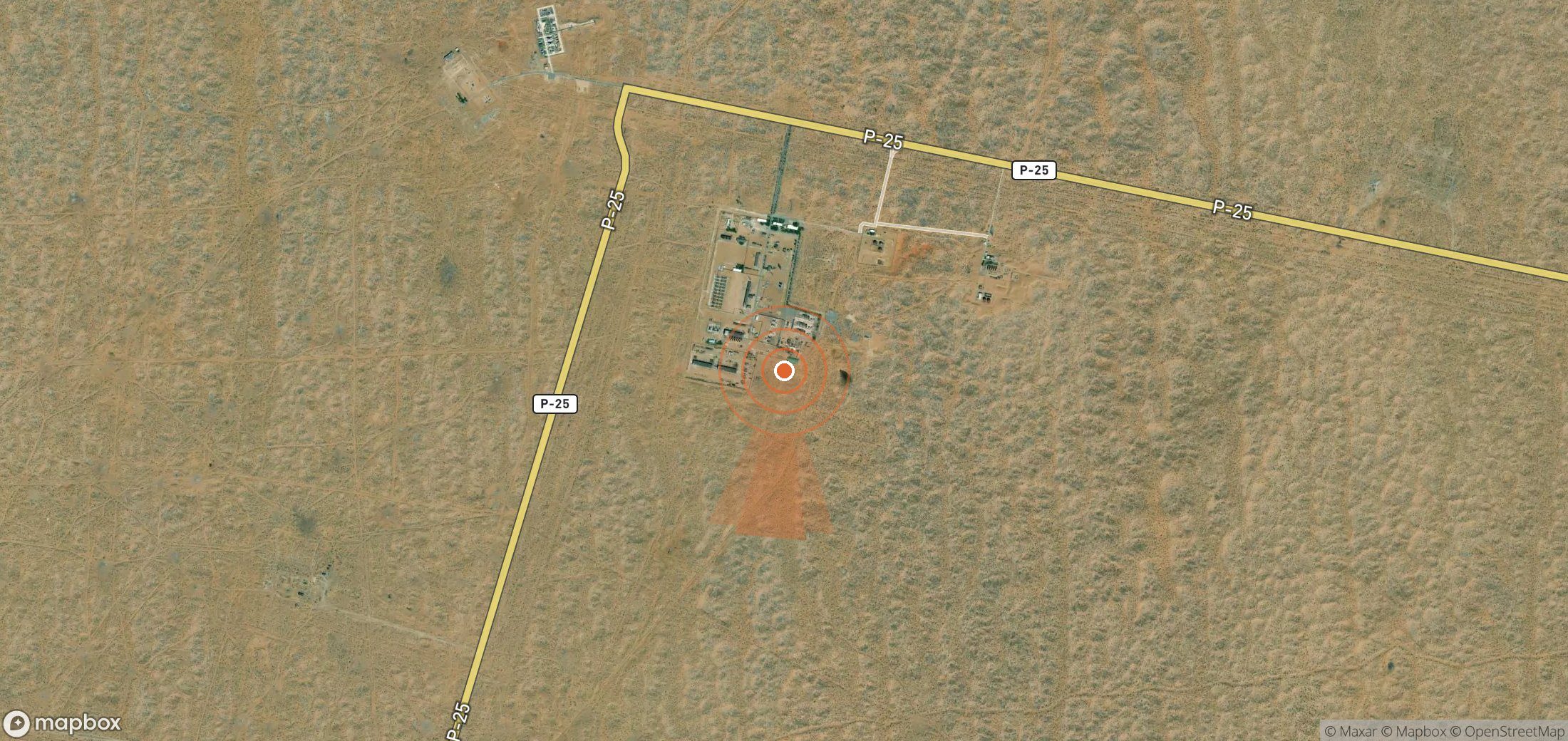 Satellite map of methane plume locations in Turkmenistan