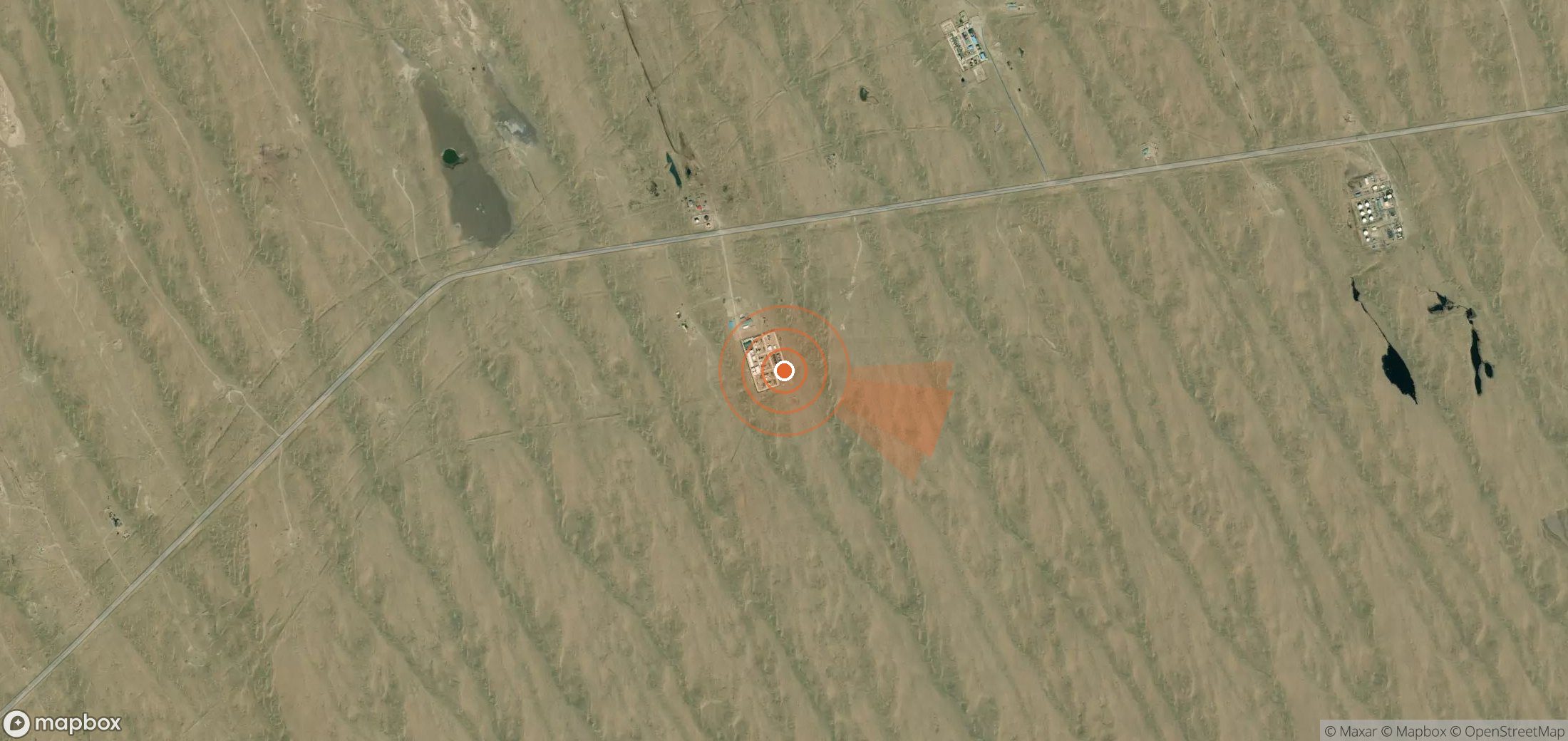 Satellite map of methane plume locations in Turkmenistan