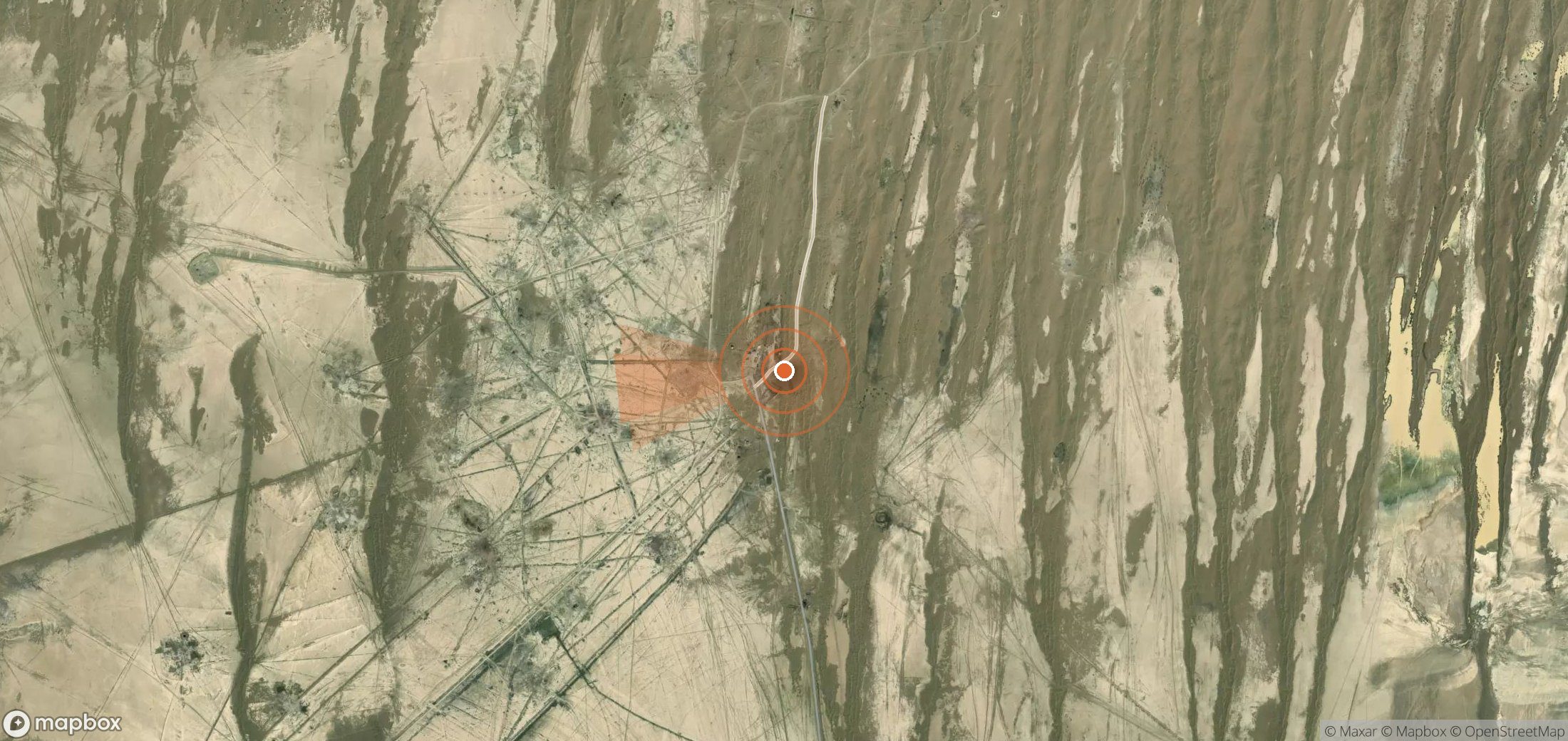 Satellite map of methane plume locations in Turkmenistan