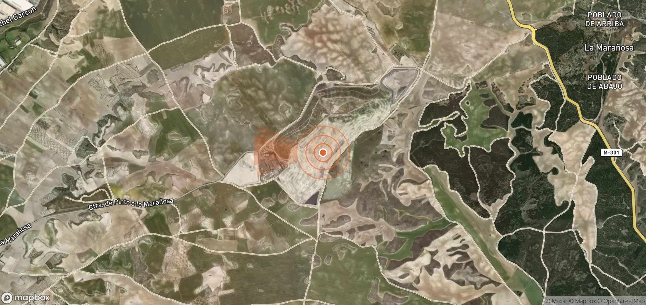 Mapa satelital de plumas de metano en España