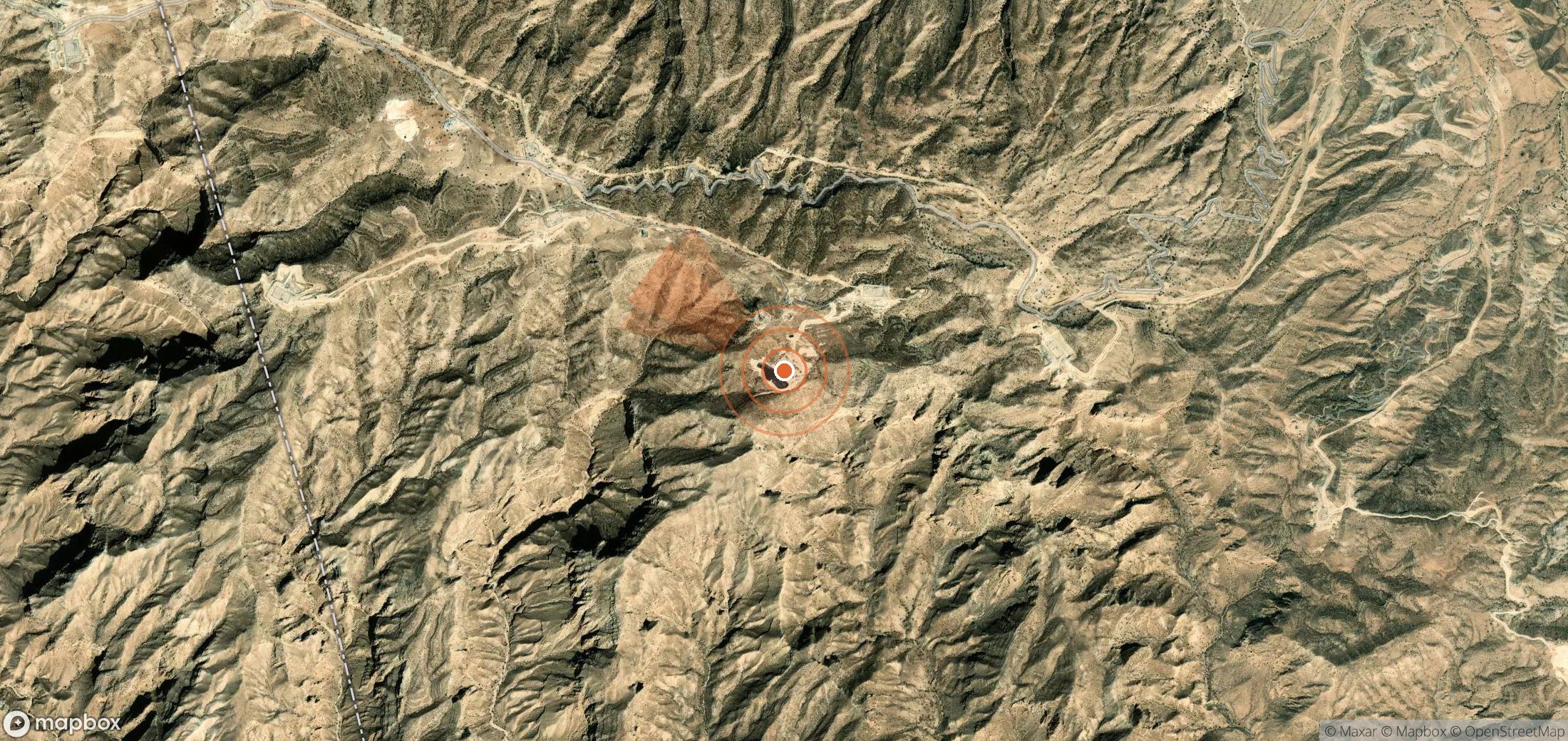 Satellite map of methane plume locations in Iran