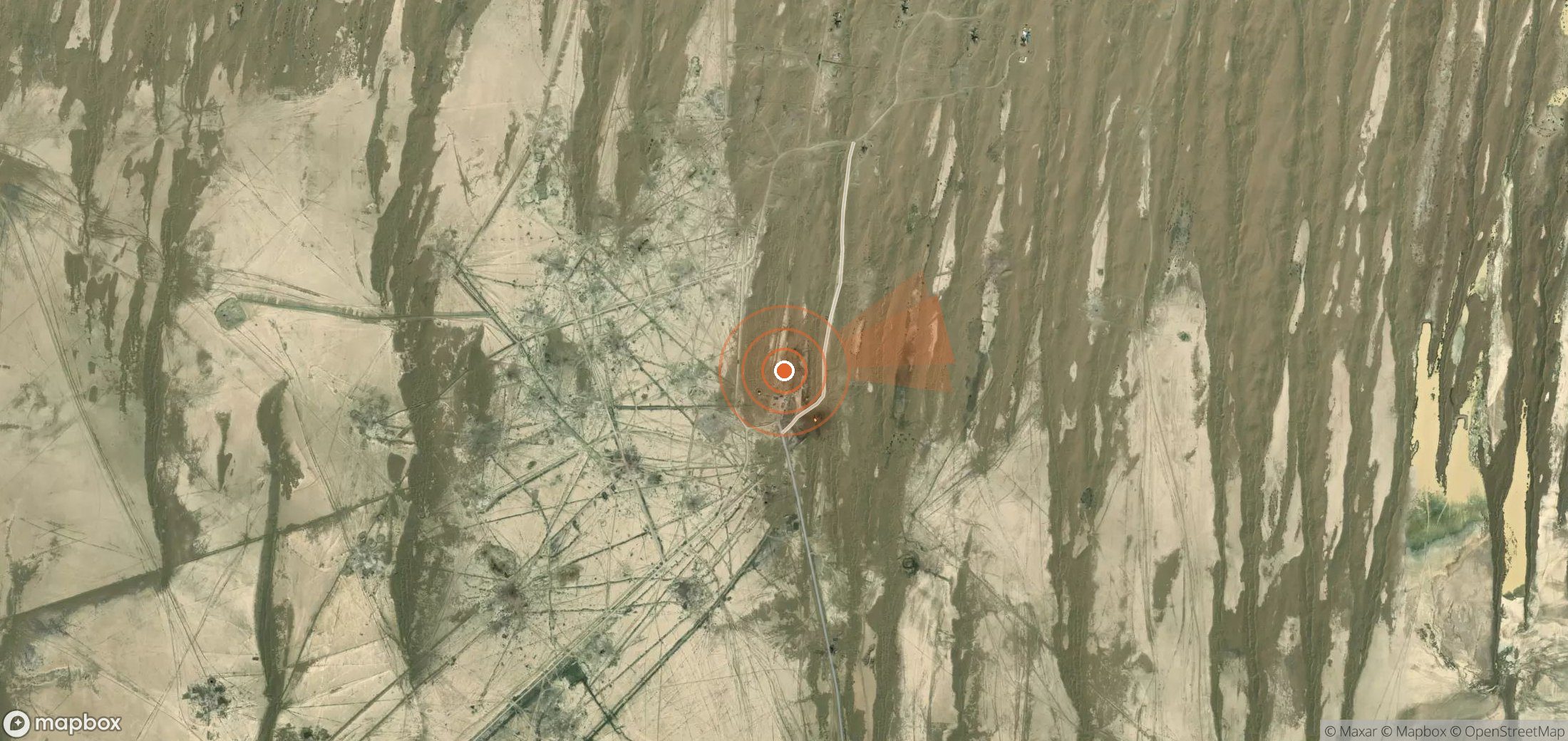 Mapa satelital de plumas de metano en Turkmenistán