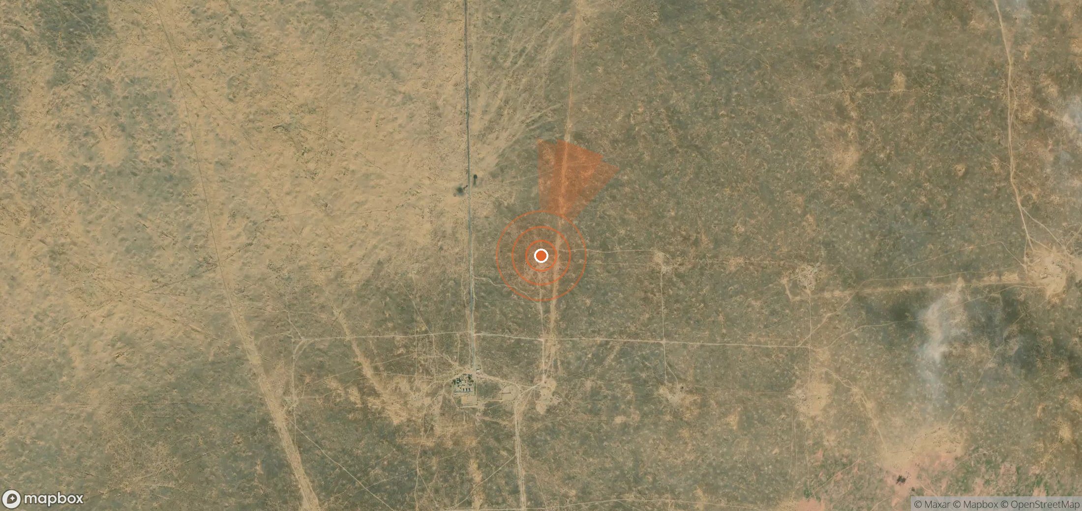 Mapa satelital de plumas de metano en Turkmenistán