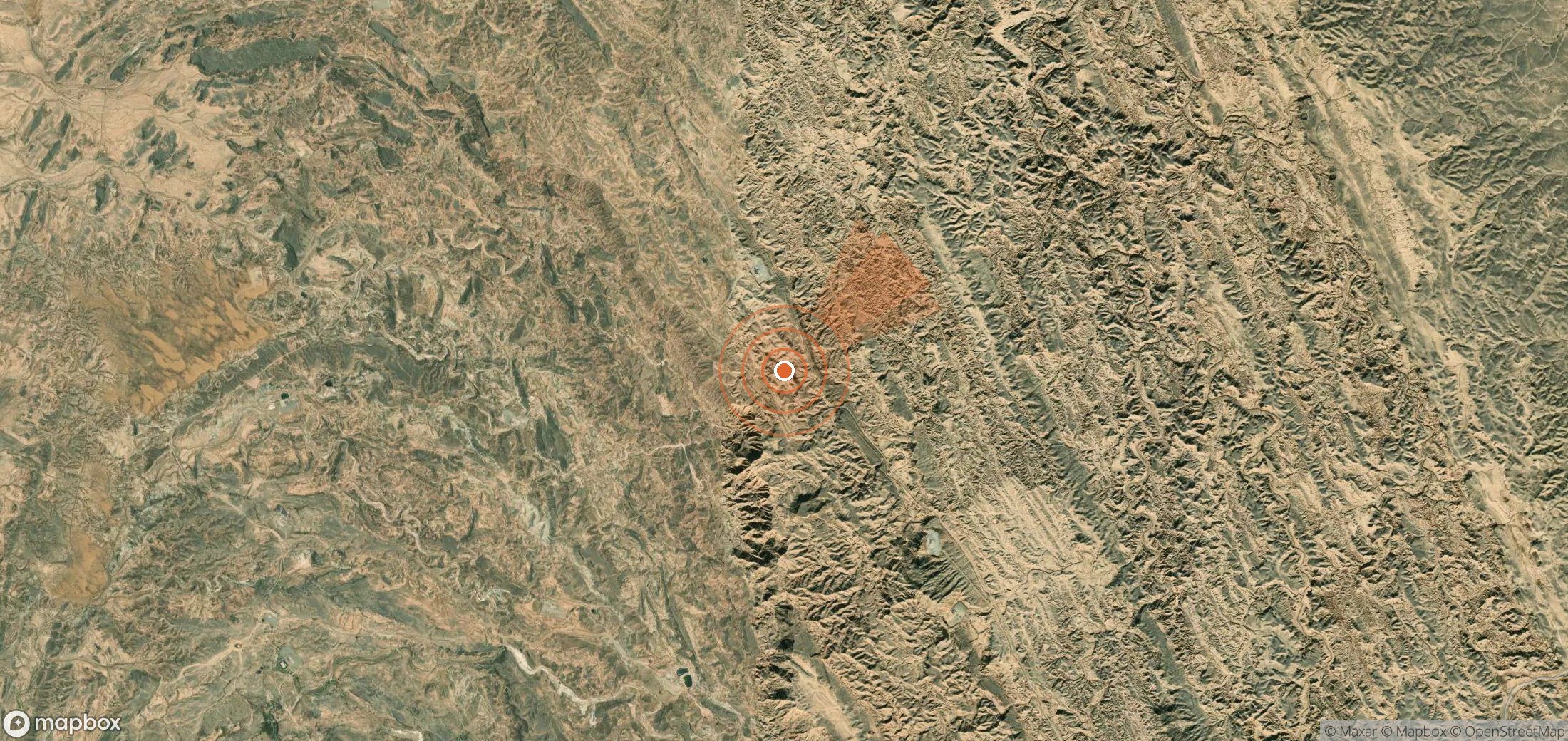 Satellite map of methane plume locations in Iran