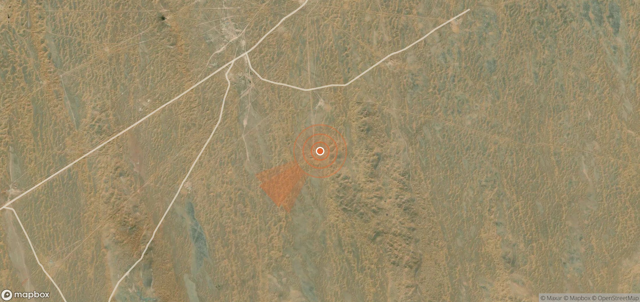 Satellite map of methane plume locations in Turkmenistan