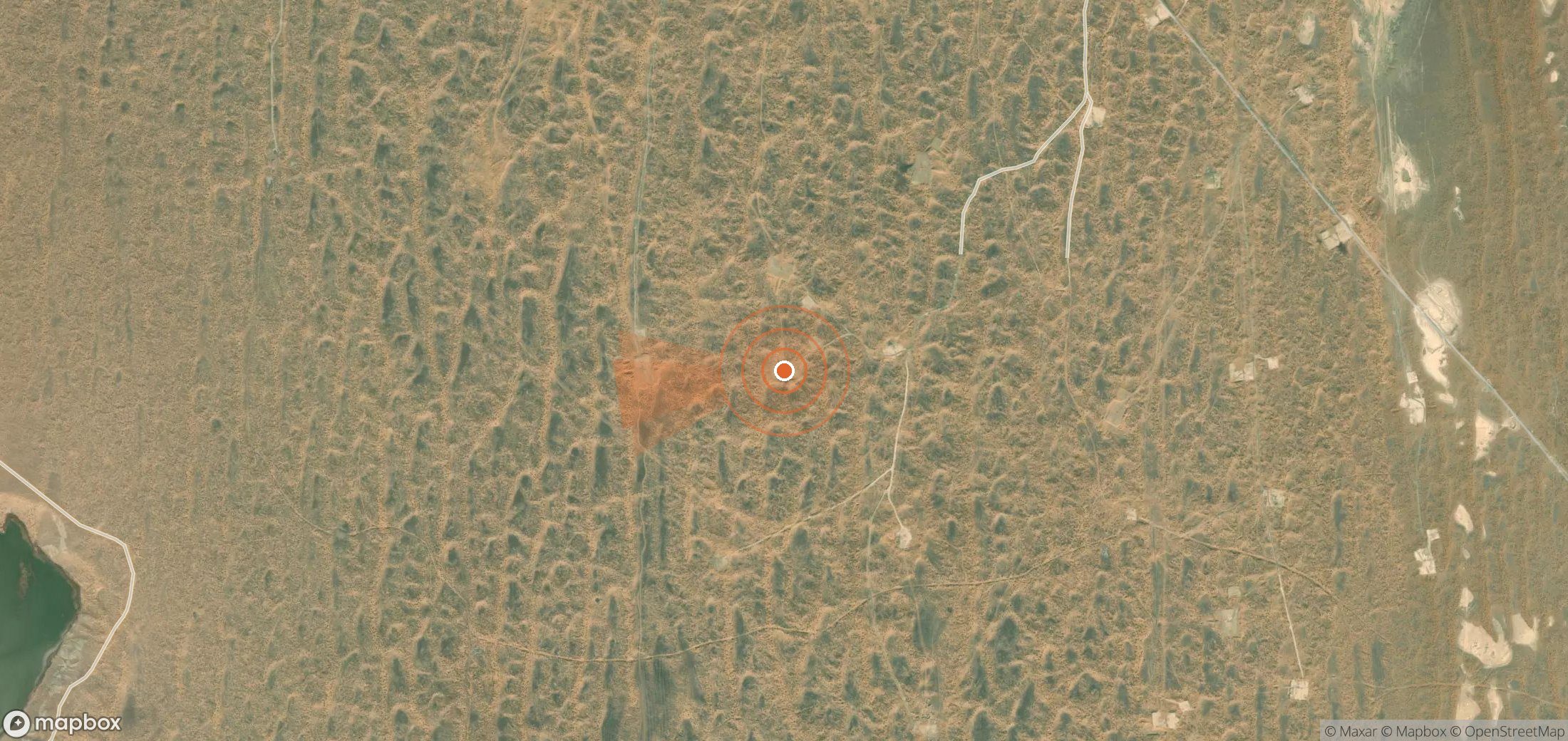 Mapa satelital de plumas de metano en Uzbekistán