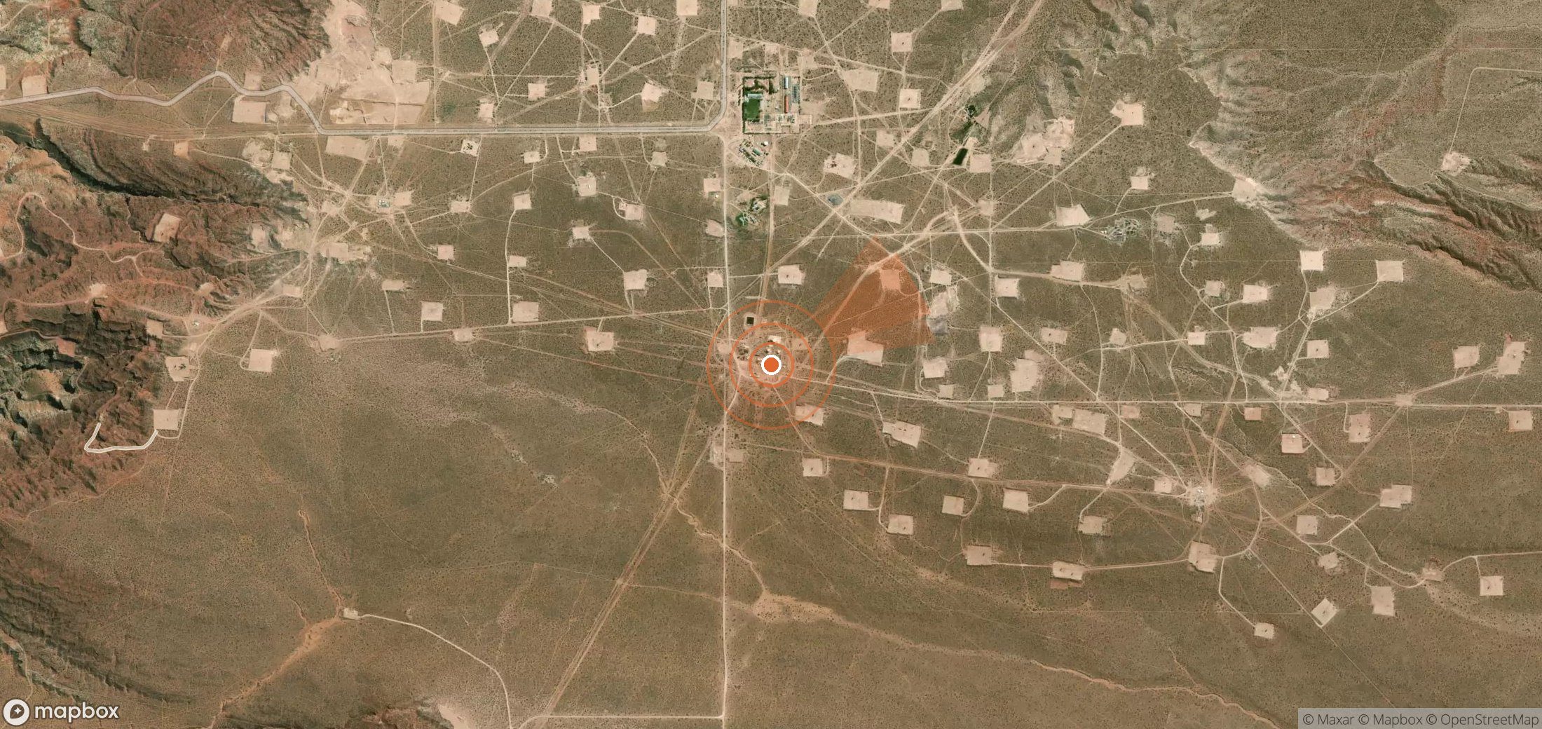 Satellite map of methane plume locations in Argentina