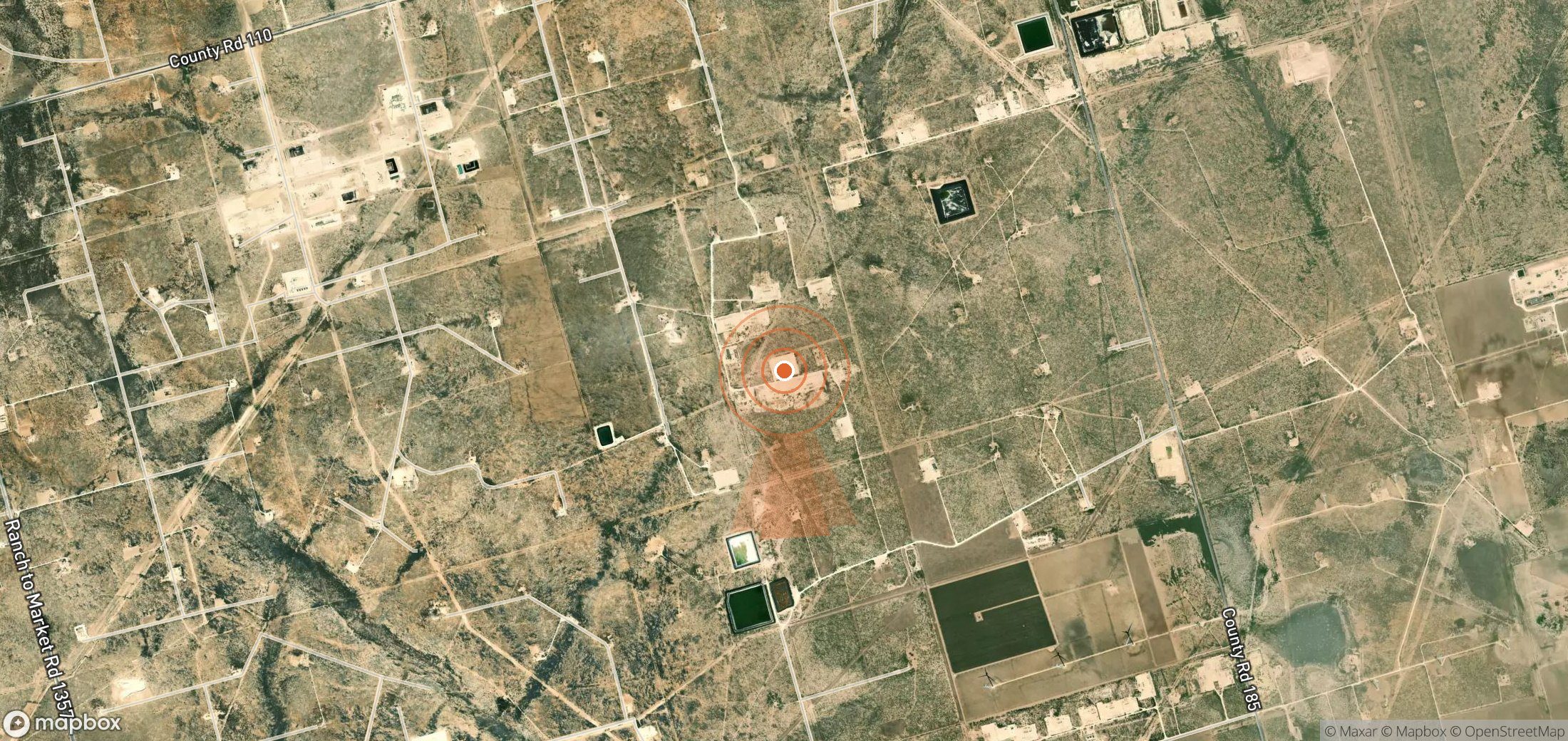 Mapa satelital de plumas de metano en Estados Unidos