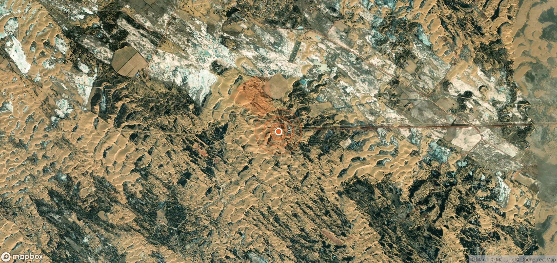 Satellite map of methane plume locations in China