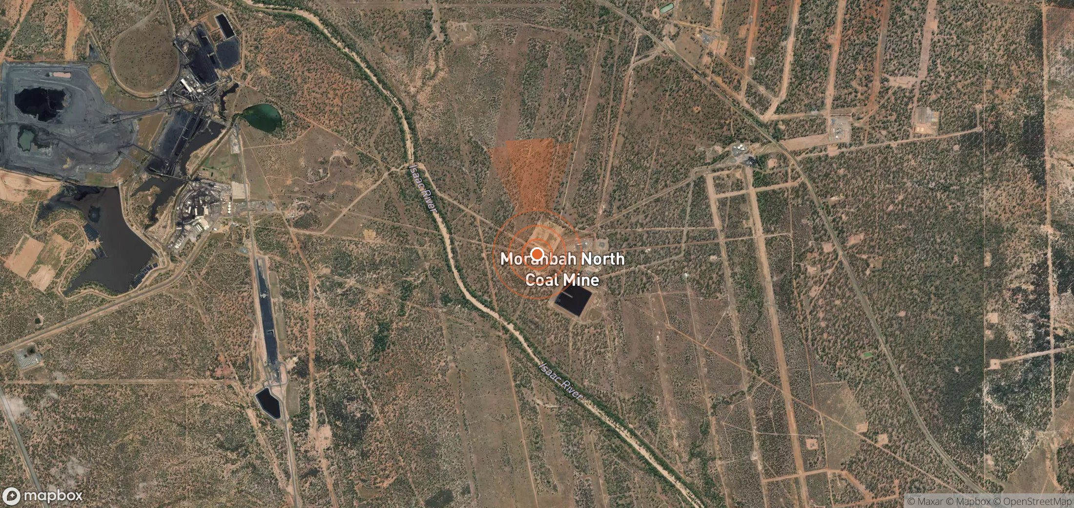 Satellite map of methane plume locations in Australia