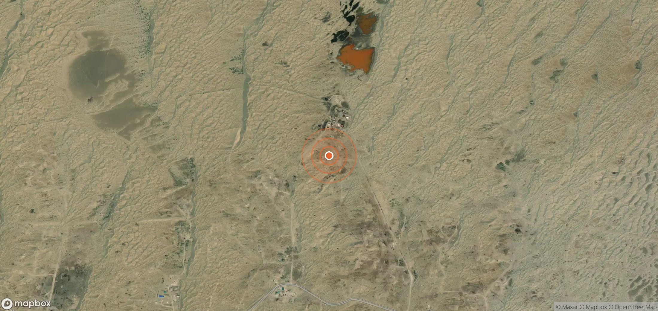 Mapa satelital de plumas de metano en Turkmenistán